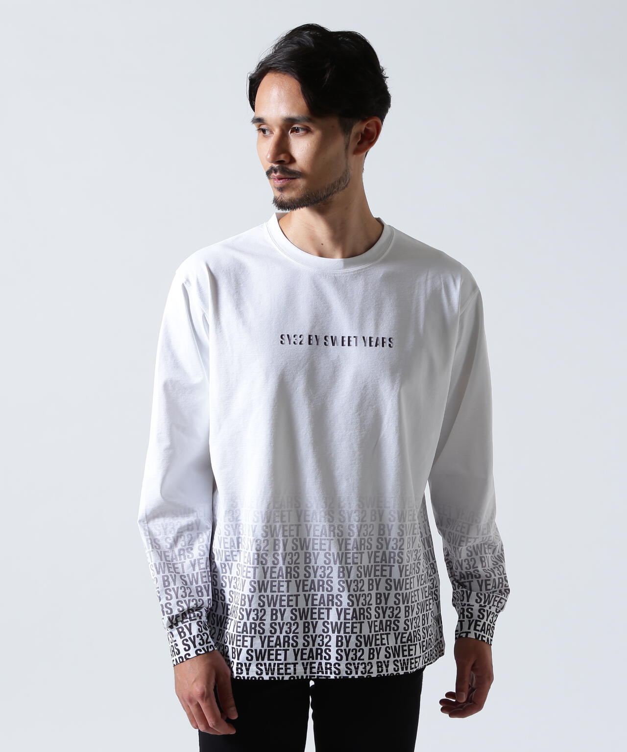 SY32 by SWEET YEARS/GRADATION LOGO L/S TEE