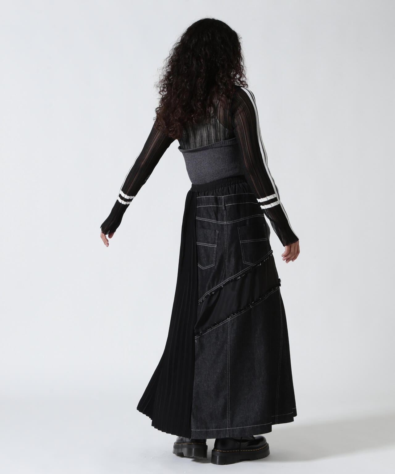 AULA AILA/アウラアイラ/BARE TOP SHEER RIB KNIT