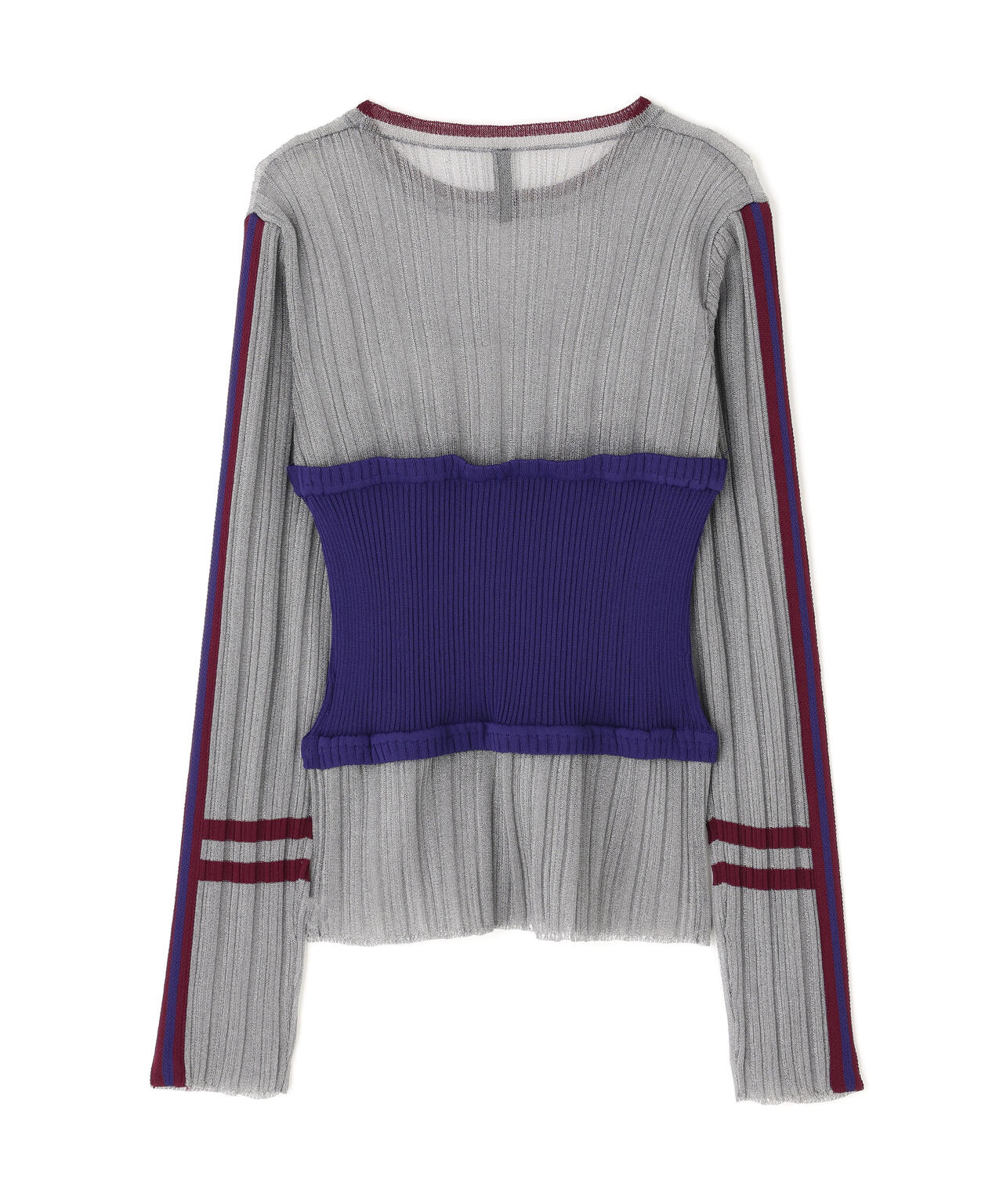 AULA AILA/アウラアイラ/BARE TOP SHEER RIB KNIT