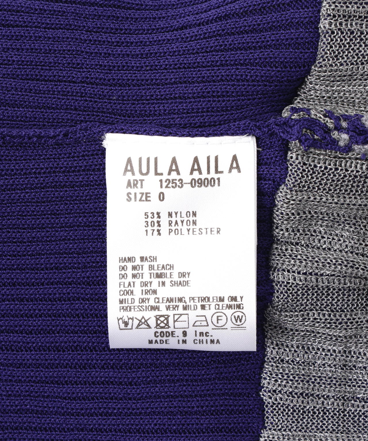 AULA AILA/アウラアイラ/BARE TOP SHEER RIB KNIT