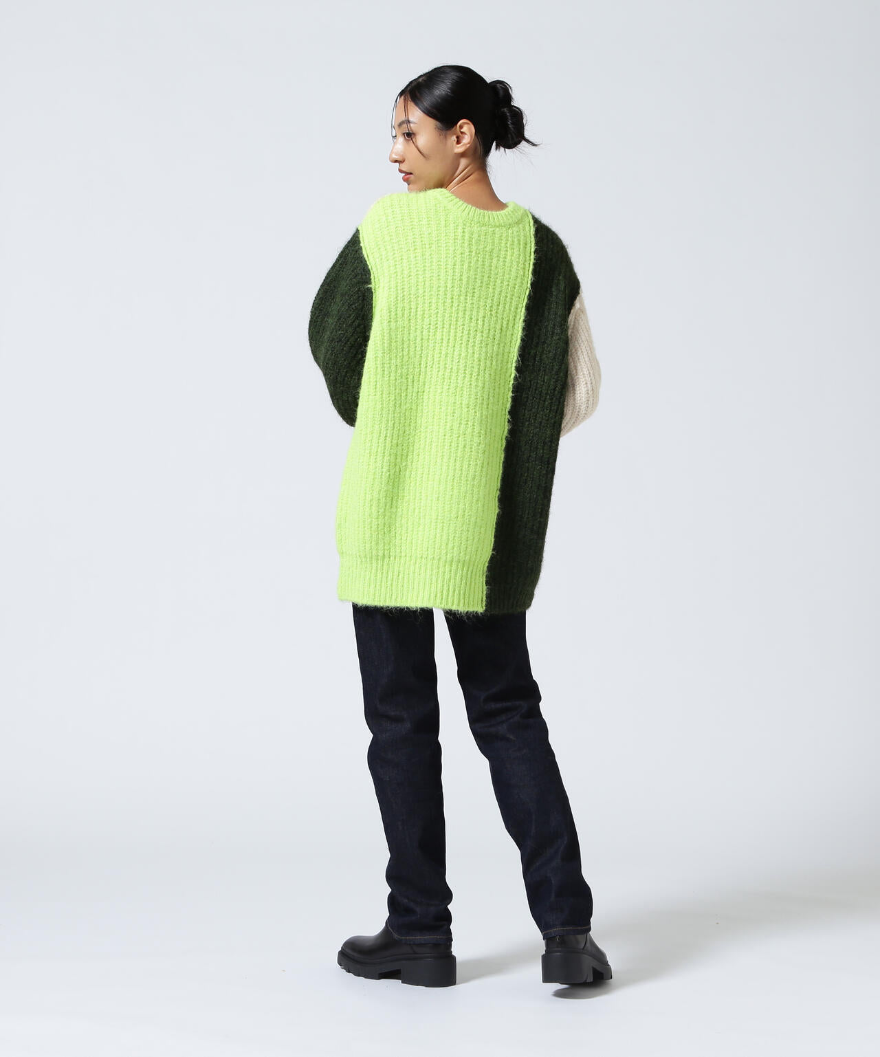 AULA AILA/アウラアイラ/2WAY COLOR BLOCK PULL KNIT