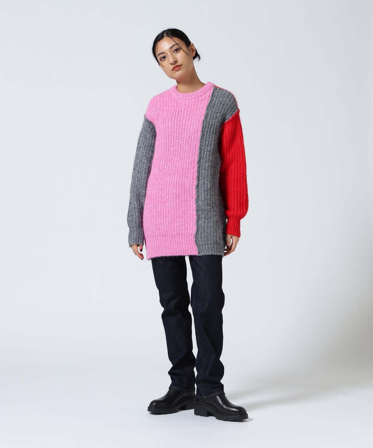 AULA AILA/アウラアイラ/2WAY COLOR BLOCK PULL KNIT