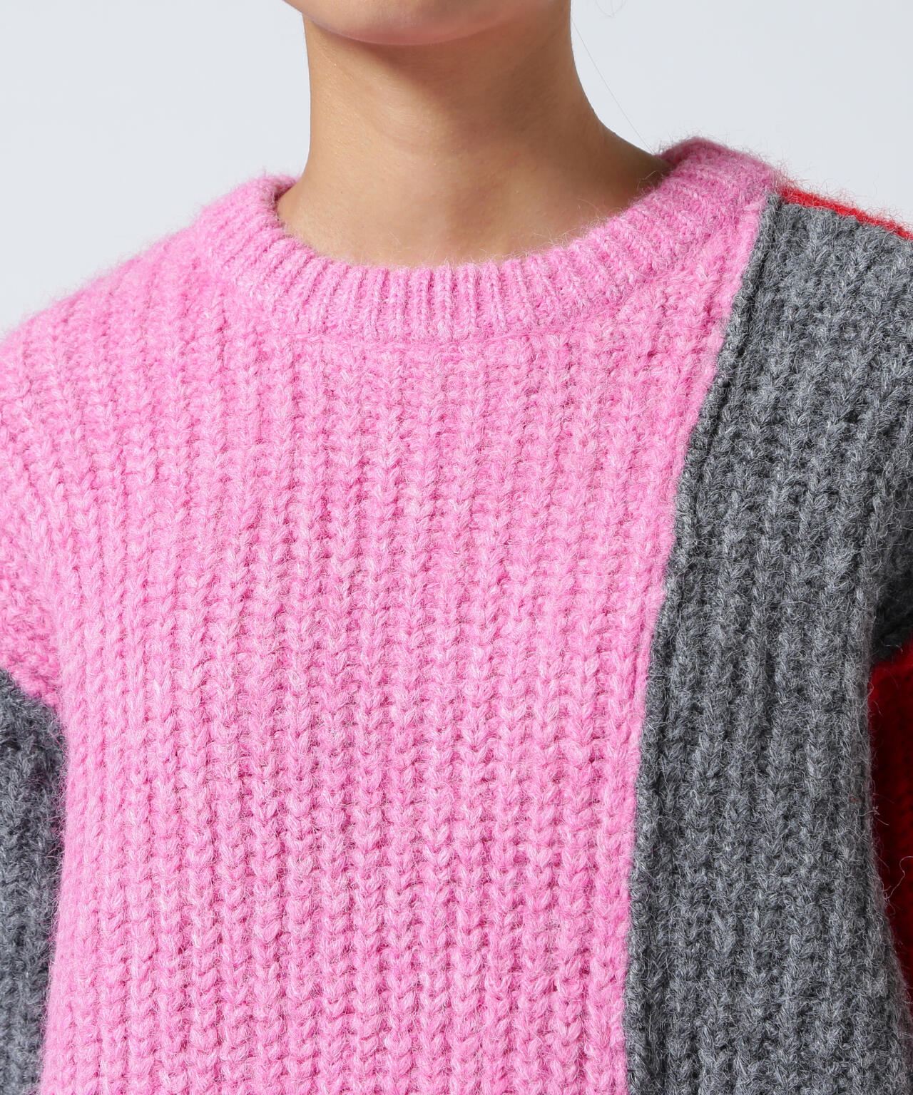 AULA AILA/アウラアイラ/2WAY COLOR BLOCK PULL KNIT