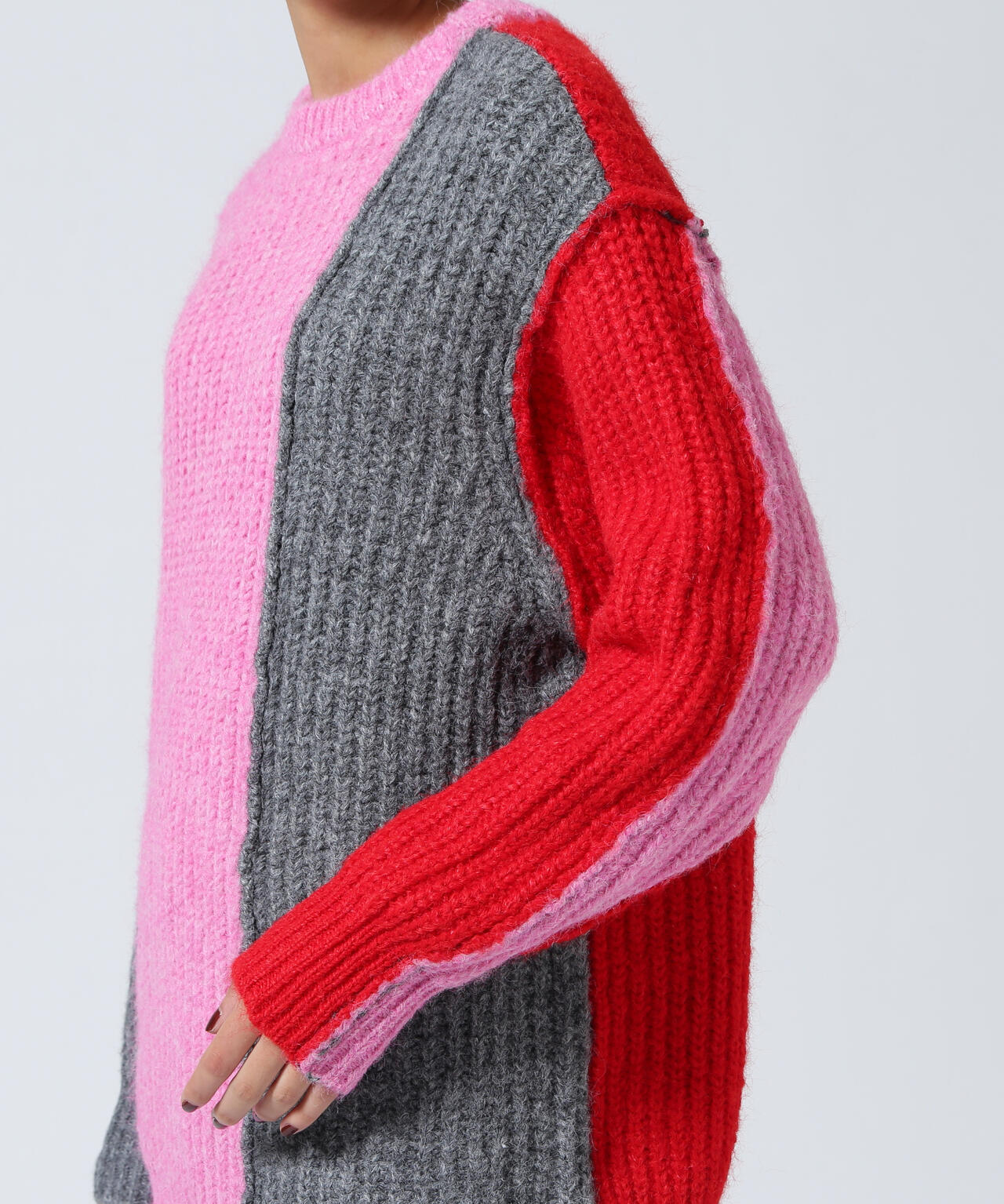 AULA AILA/アウラアイラ/2WAY COLOR BLOCK PULL KNIT