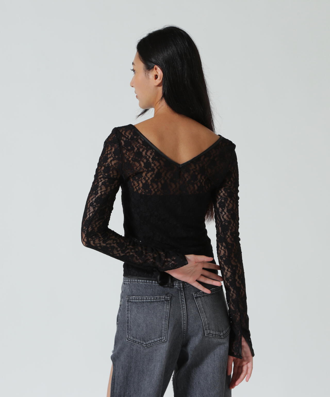 MITSUKI/ミツキ/LACE V NECK TOPS