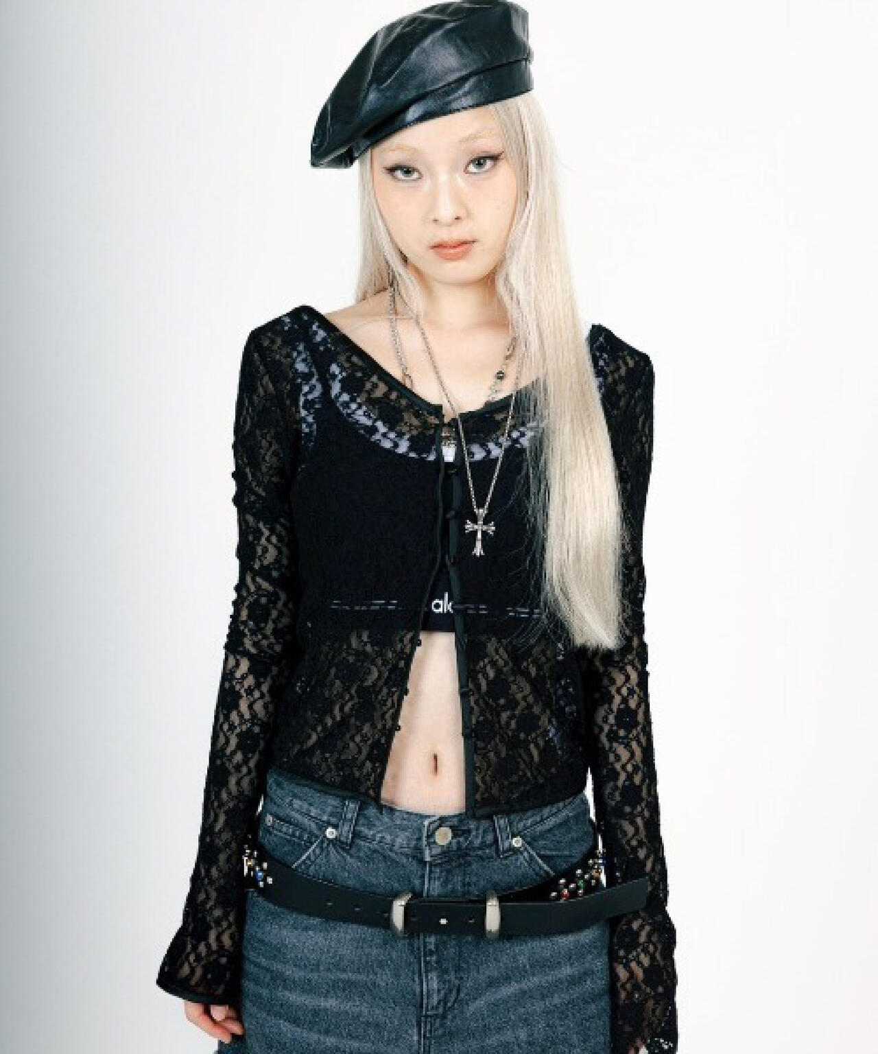 MITSUKI/ミツキ/LACE V NECK TOPS