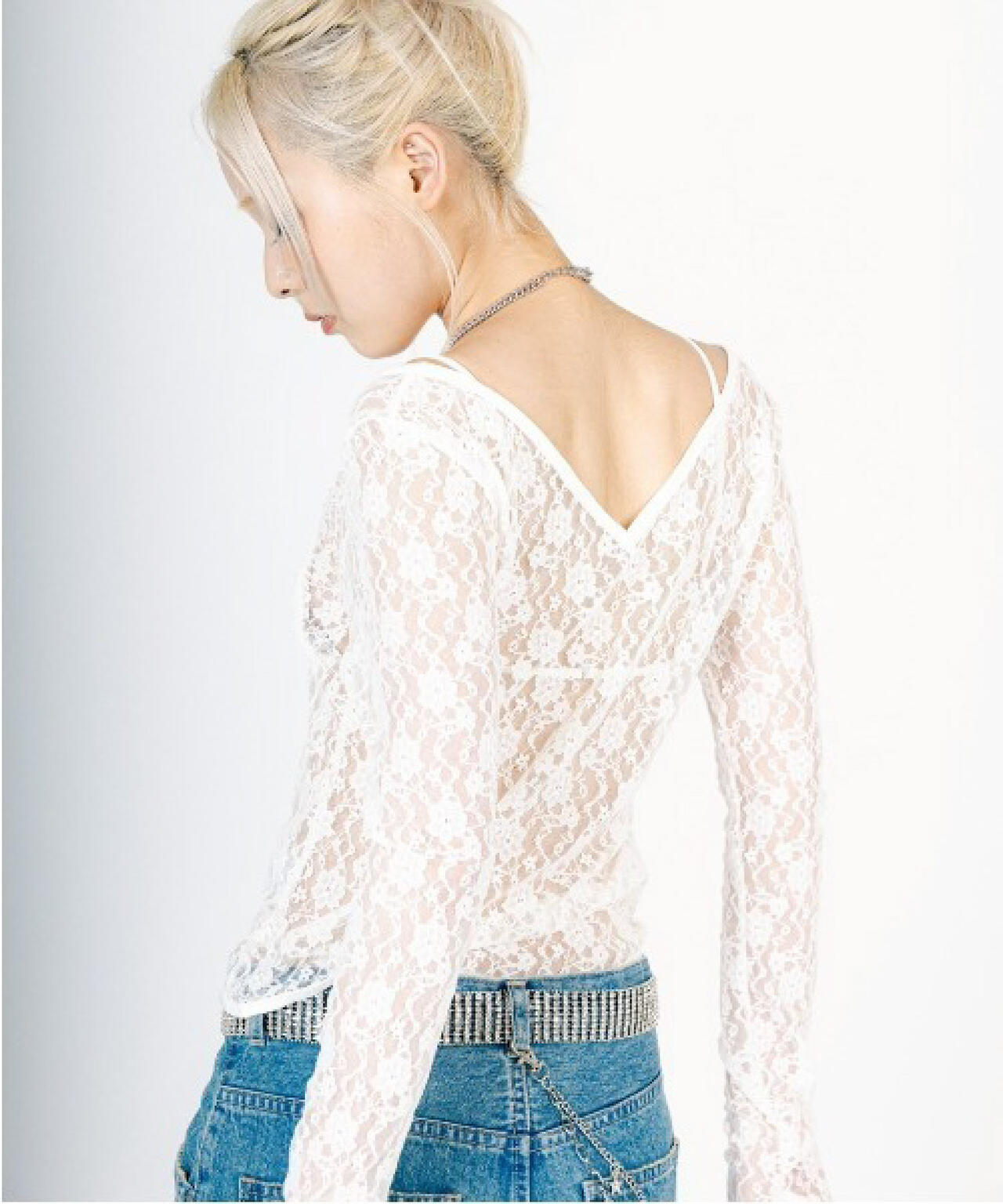 MITSUKI/ミツキ/LACE V NECK TOPS