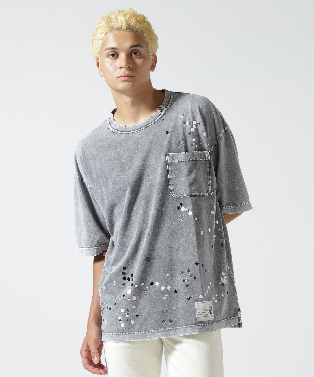 Maison MIHARAYASUHIRO/メゾン ミハラヤスヒロ/EMBELLISHED BLEACHED TEE