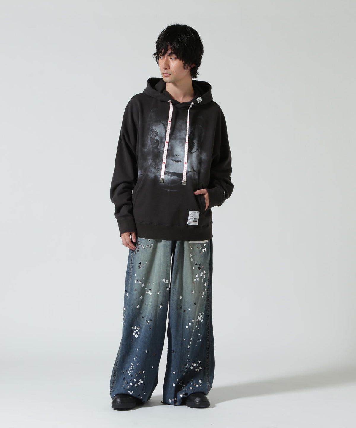 Maison MIHARAYASUHIRO/メゾン ミハラヤスヒロ/HAPPY FACE DISTRESSED HOODIE