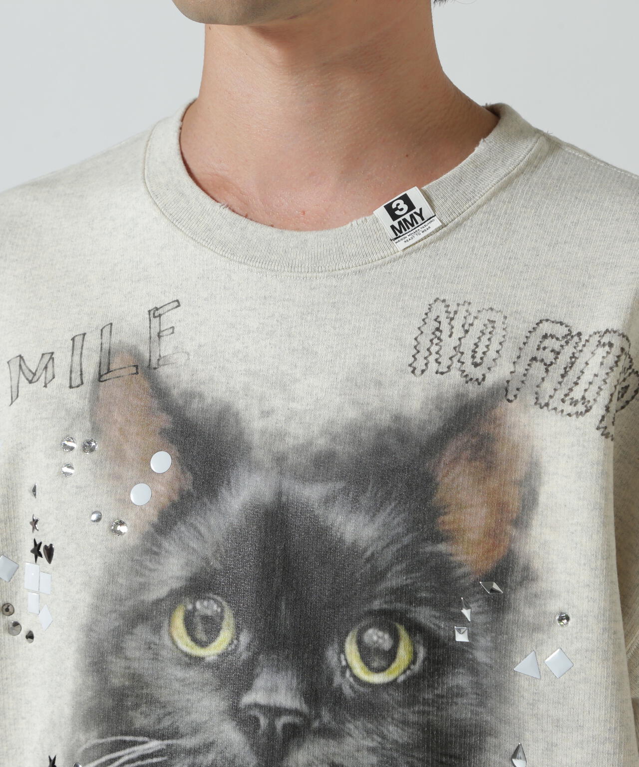 Maison MIHARAYASUHIRO/メゾン ミハラヤスヒロ/EMBELLISHED DISTRESSED SWEATSHIRT