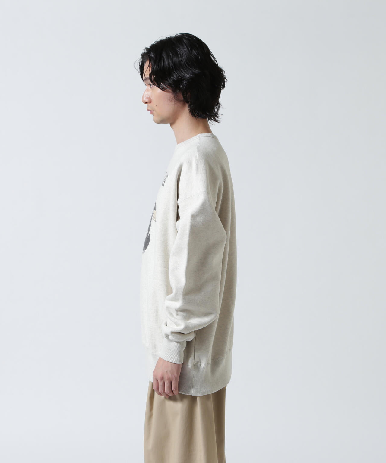 LASTMAN/ラストマン/PRINTED CREW NECK -EASY RIDER OATMEAL (252LM-CT15)