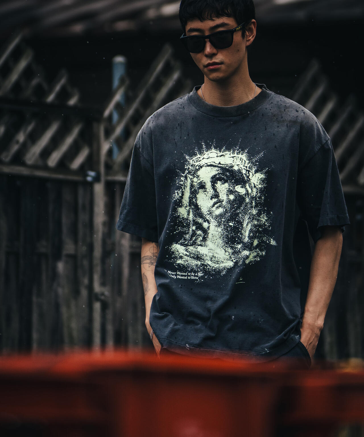 SAINT MICHAEL/セントマイケル/SS_TEE/MARIA/BLACK