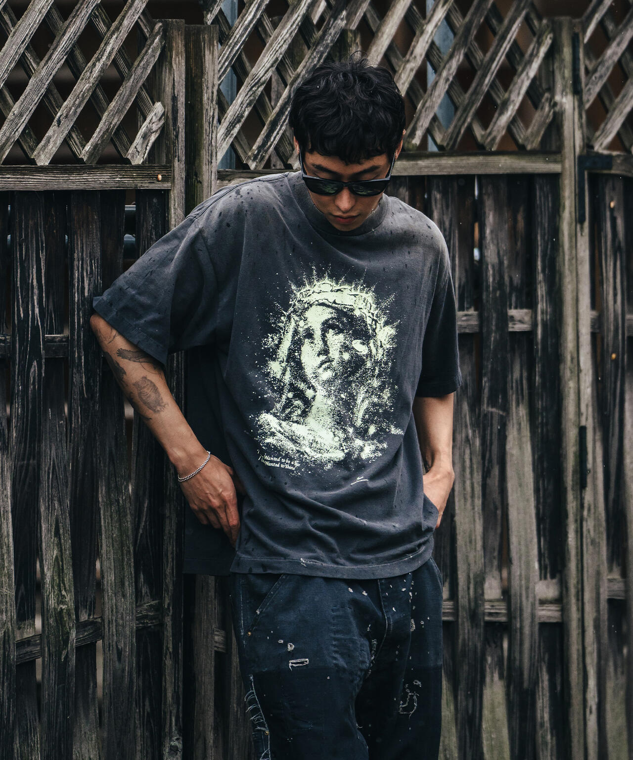 SAINT MICHAEL/セントマイケル/SS_TEE/MARIA/BLACK