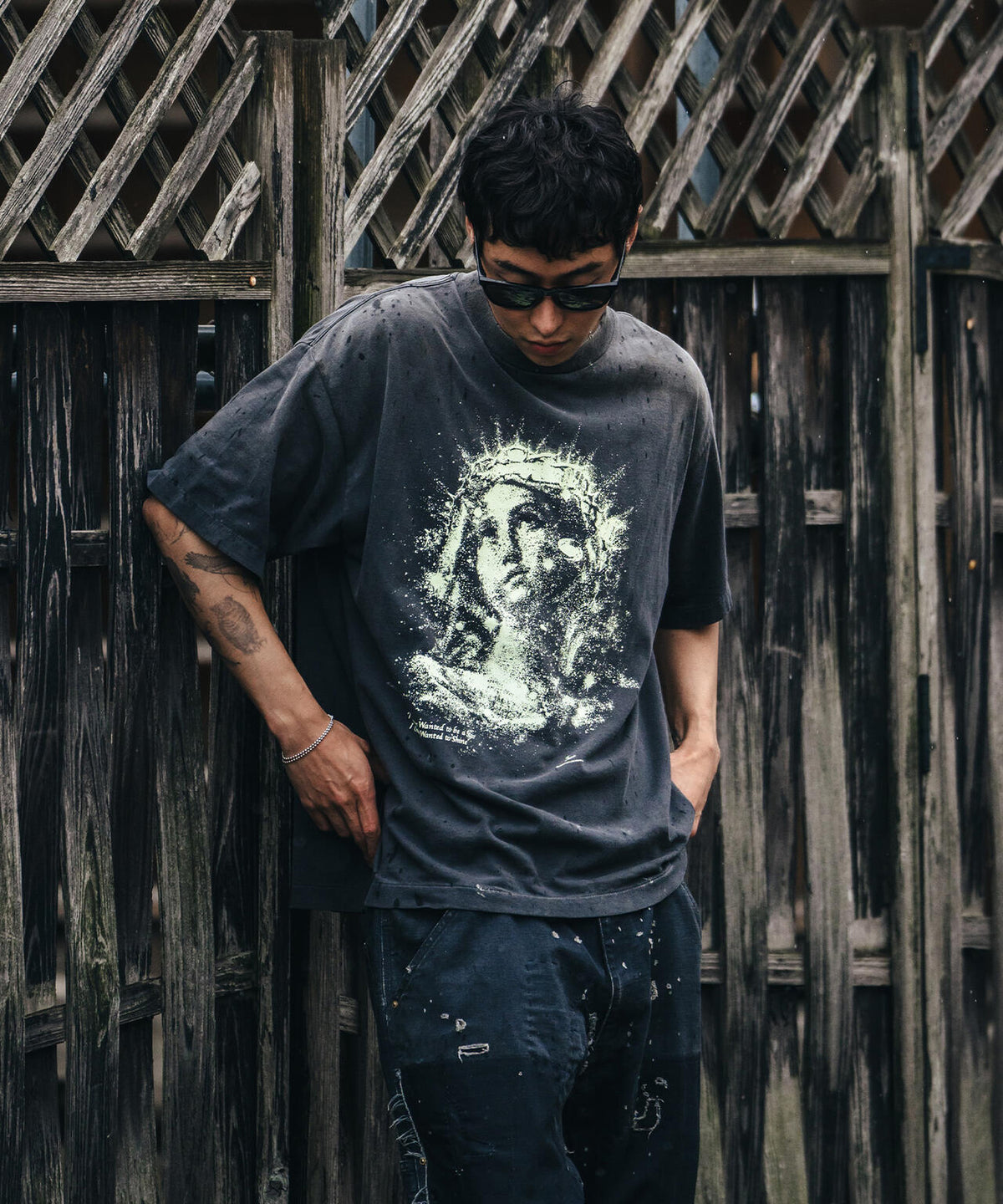 SAINT MICHAEL/セントマイケル/SS_TEE/MARIA/BLACK