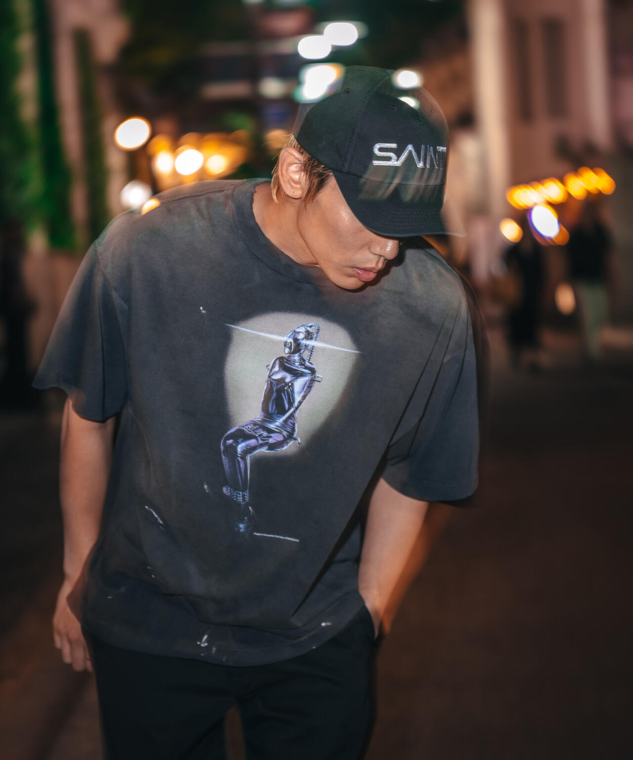 SAINT MICHAEL/セントマイケル/SRYM_SS TEE/MASK/BLACK