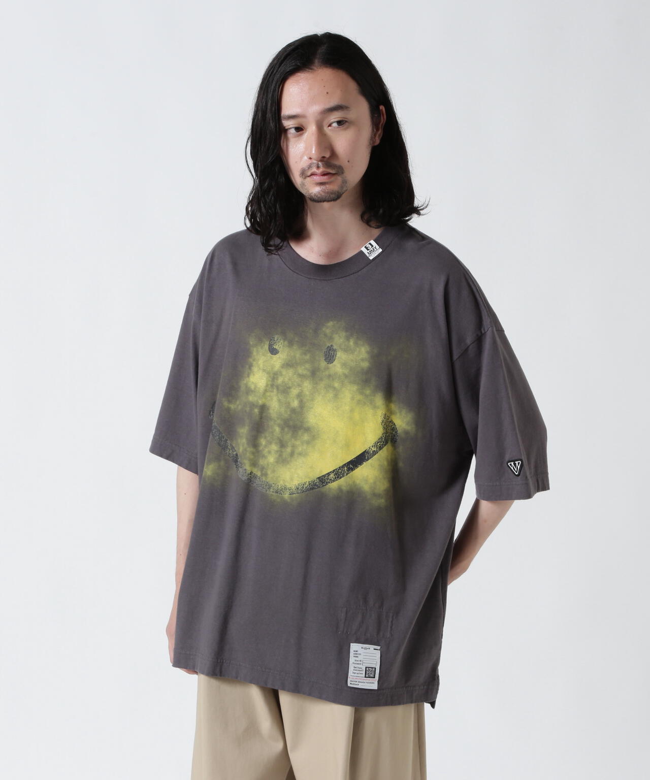 Maison MIHARAYASUHIRO/メゾン ミハラヤスヒロ/Smily Face Printed Ringer T-shirt