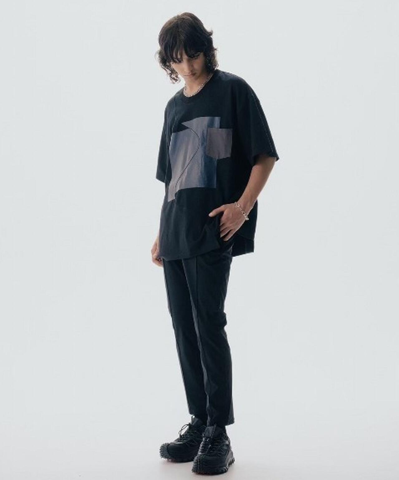 Maison ULA/メゾン ウラ/切り替えプリントTシャツ