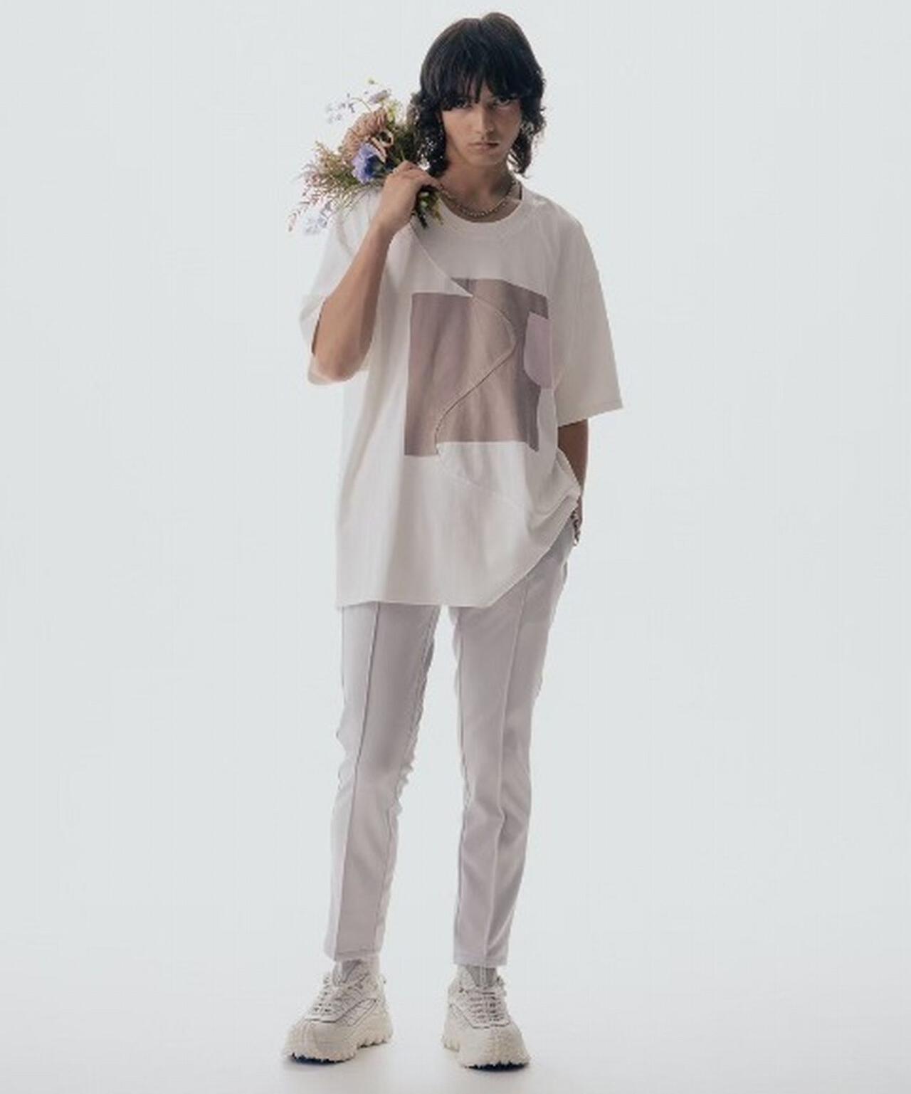 Maison ULA/メゾン ウラ/切り替えプリントTシャツ