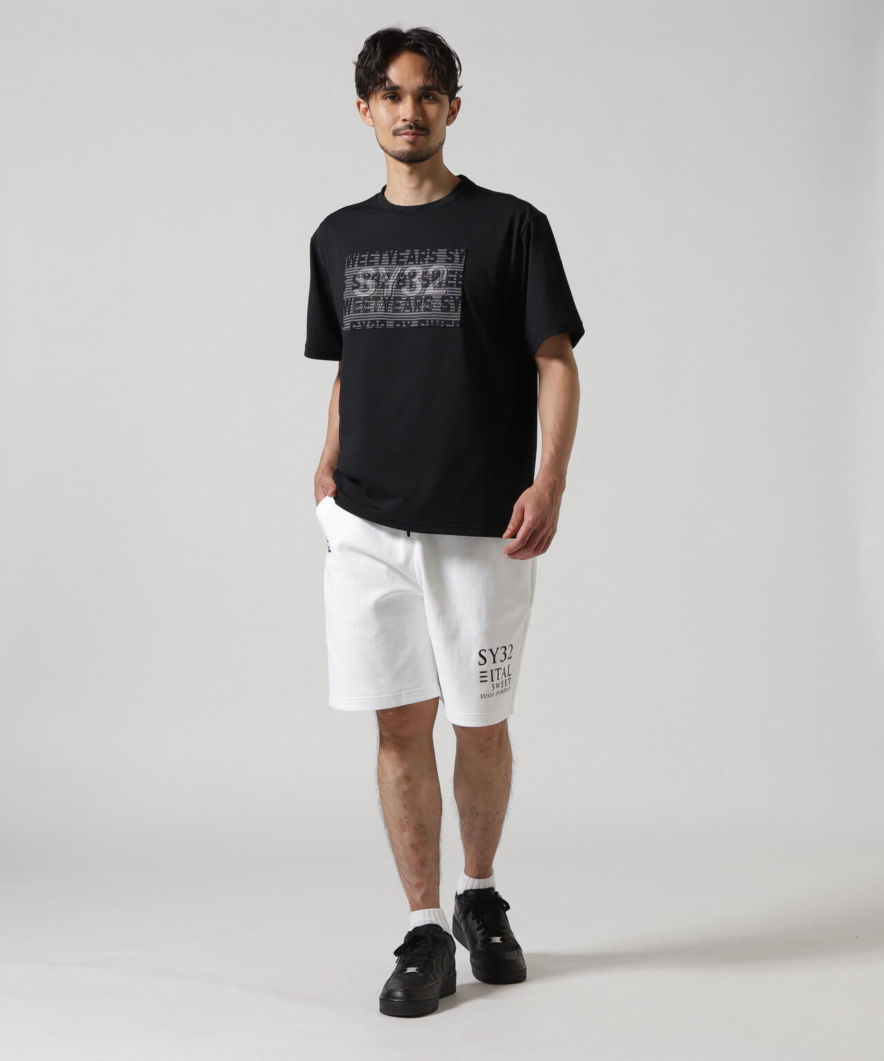SY32 by SWEET YEARS/エスワイサーティトゥ バイ スィートイヤーズ/JACQUARD EMBOSS LOGO TEE