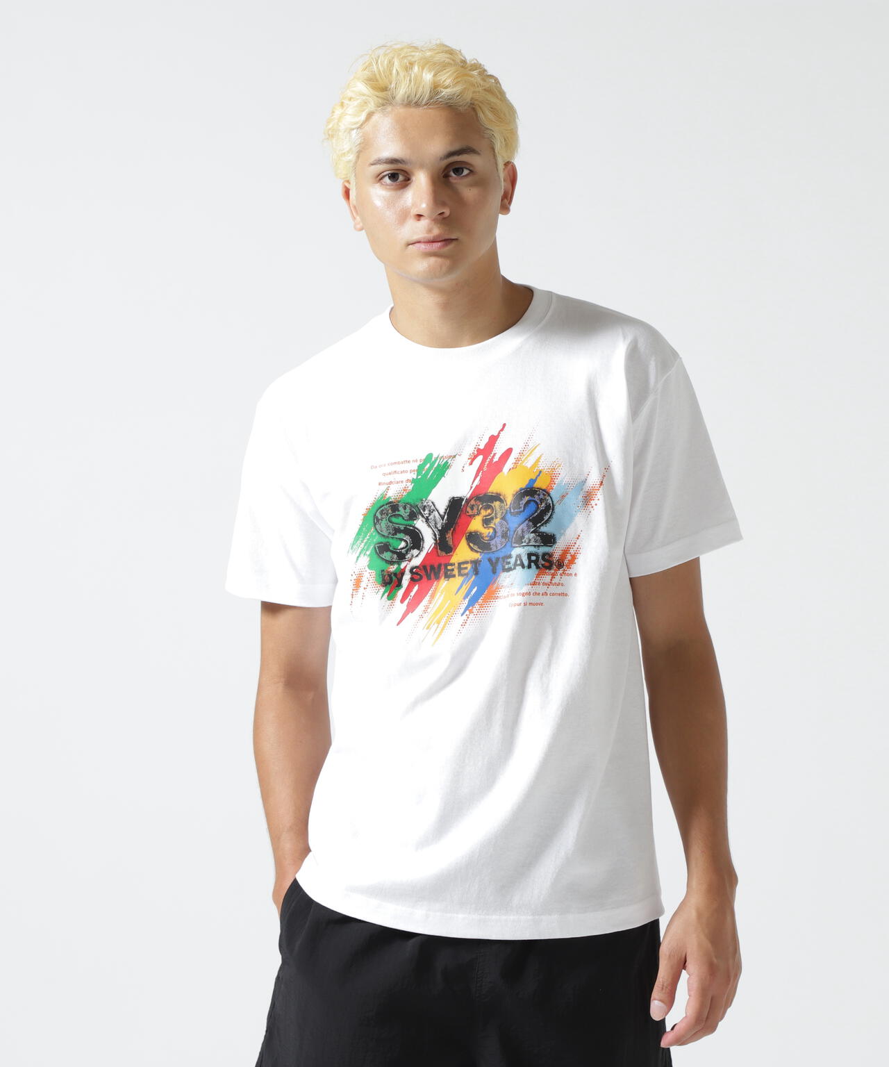 SY32 by SWEET YEARS/エスワイサーティトゥ バイ スィートイヤーズ/INKJET GRUNGE TEE