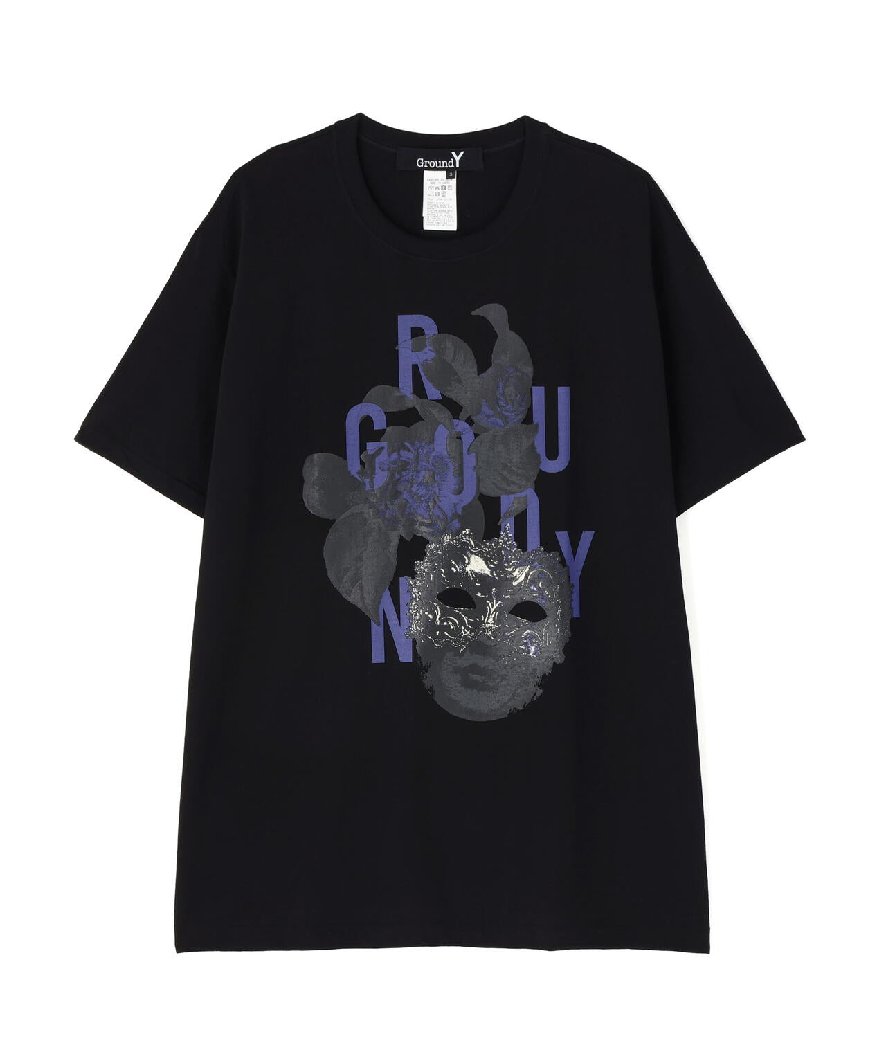 Ground Y/グランドワイ/20/COTTON JERSEY MASK PURPLE TEE