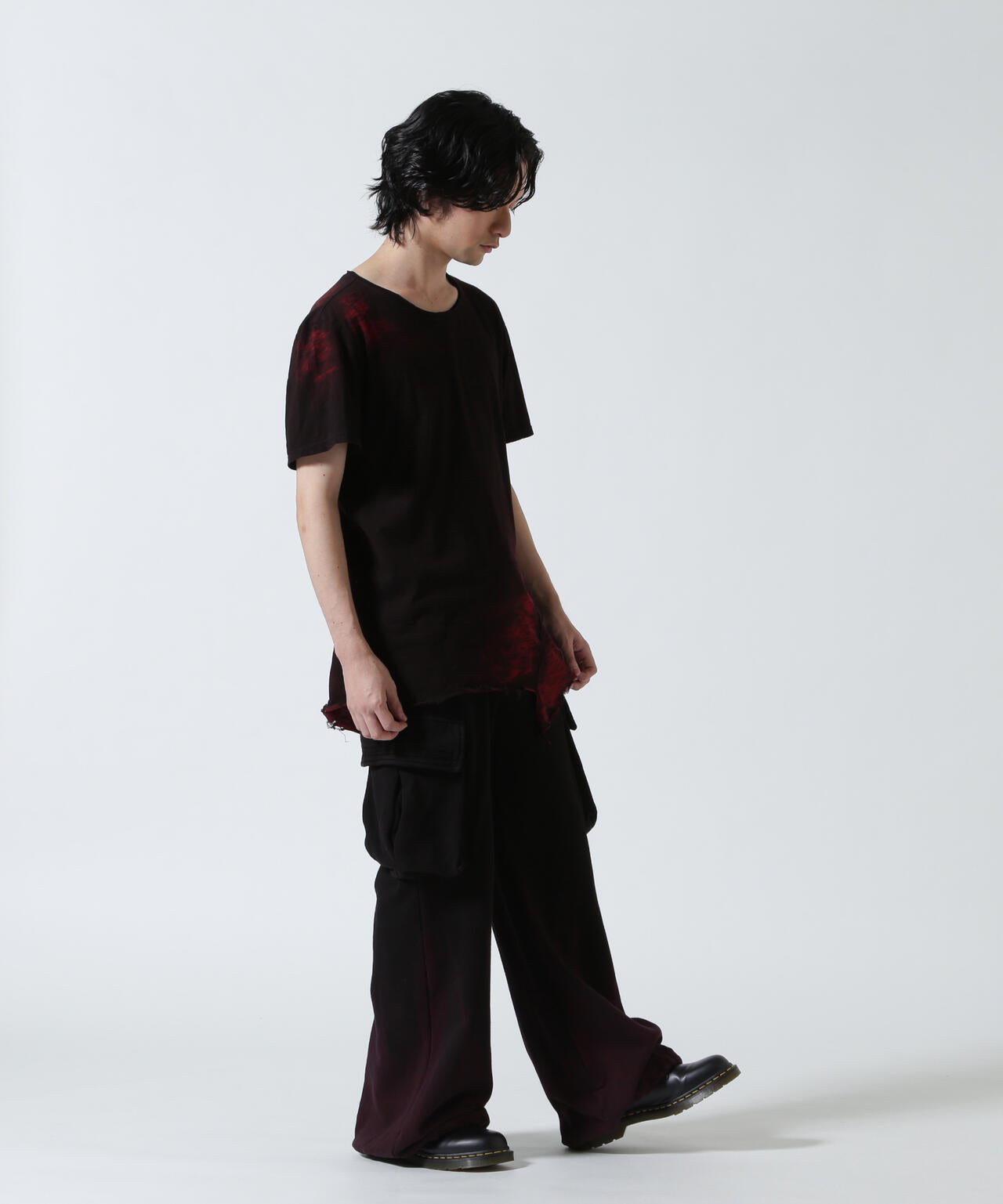 KMRii/ケムリ/Black Shadow Slash Cut/SS Tee