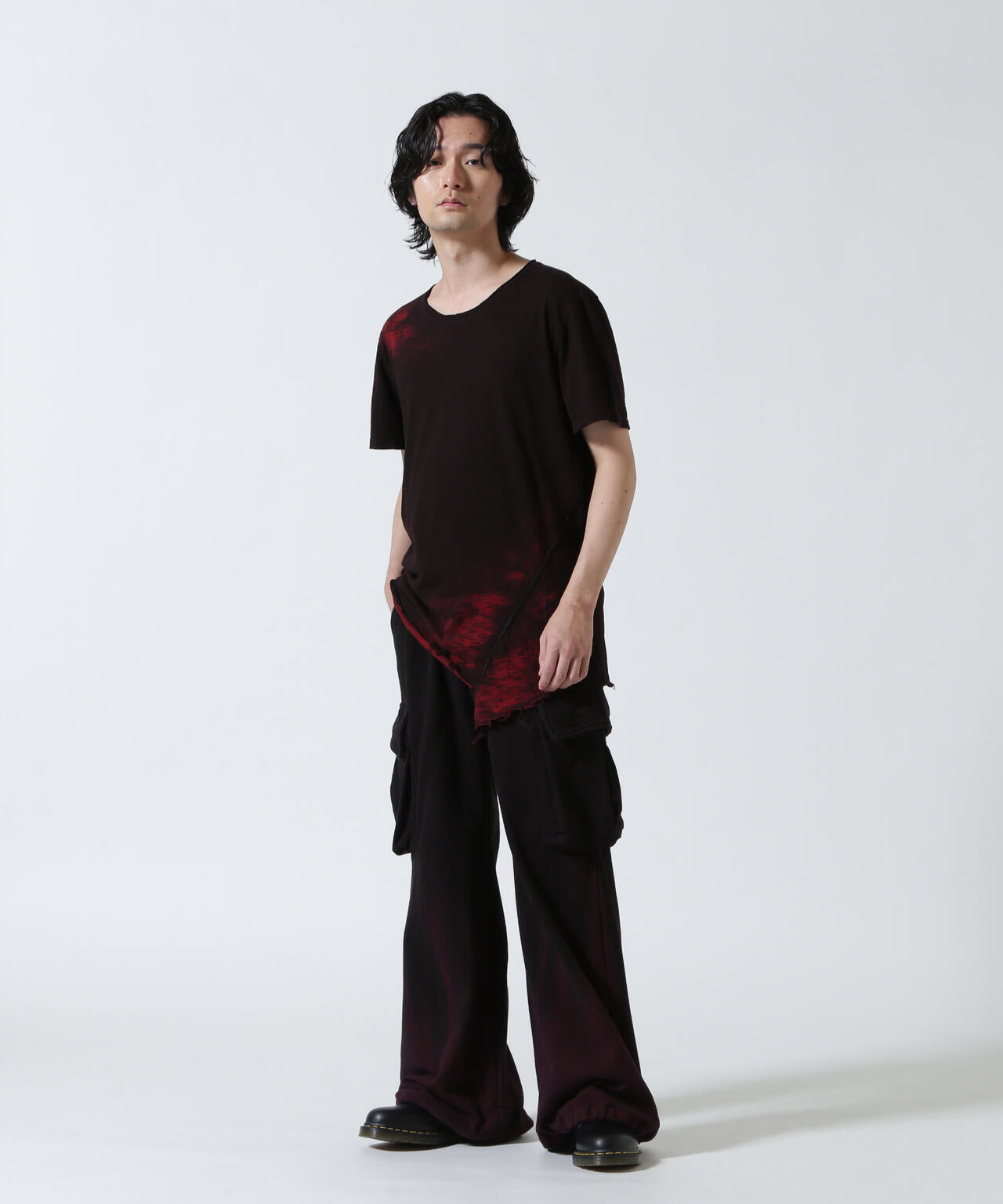 KMRii/ケムリ/Black Shadow Slash Cut/SS Tee