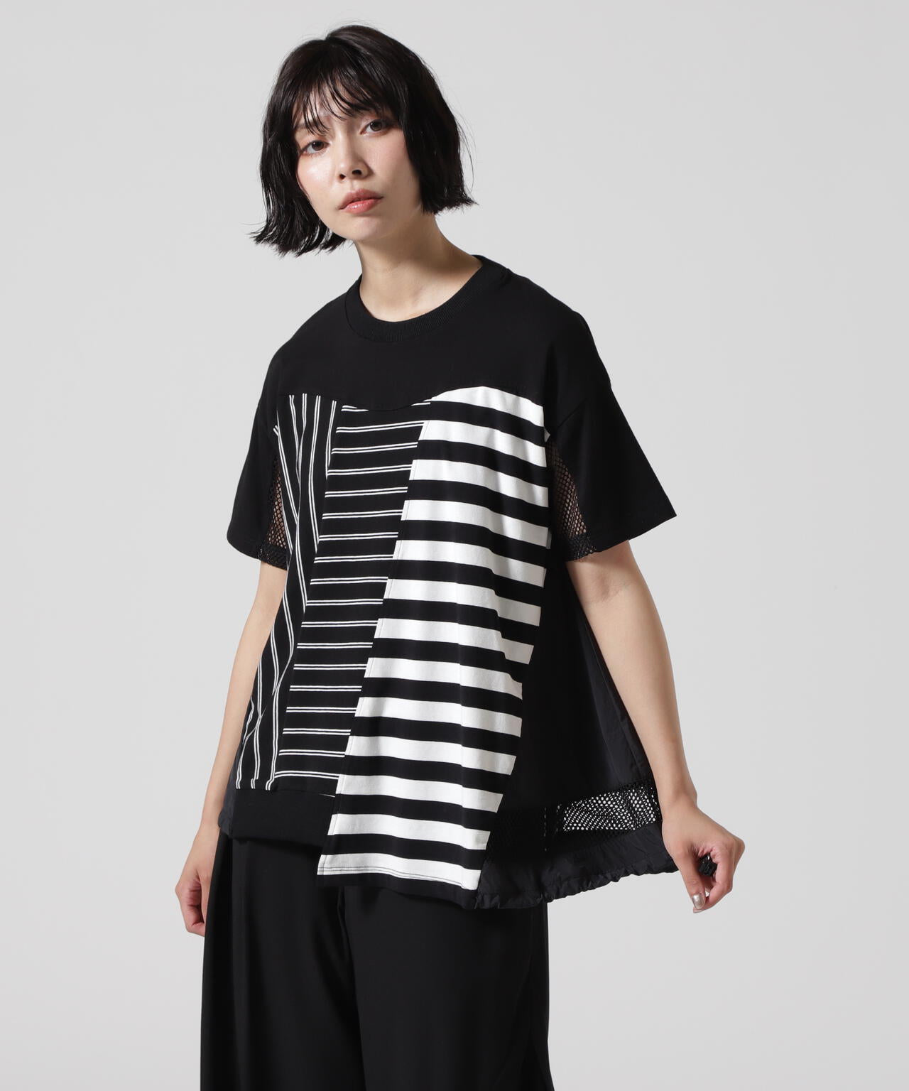 AULA AILA/アウラアイラ/BORDER COMBINATION T-SHIRT