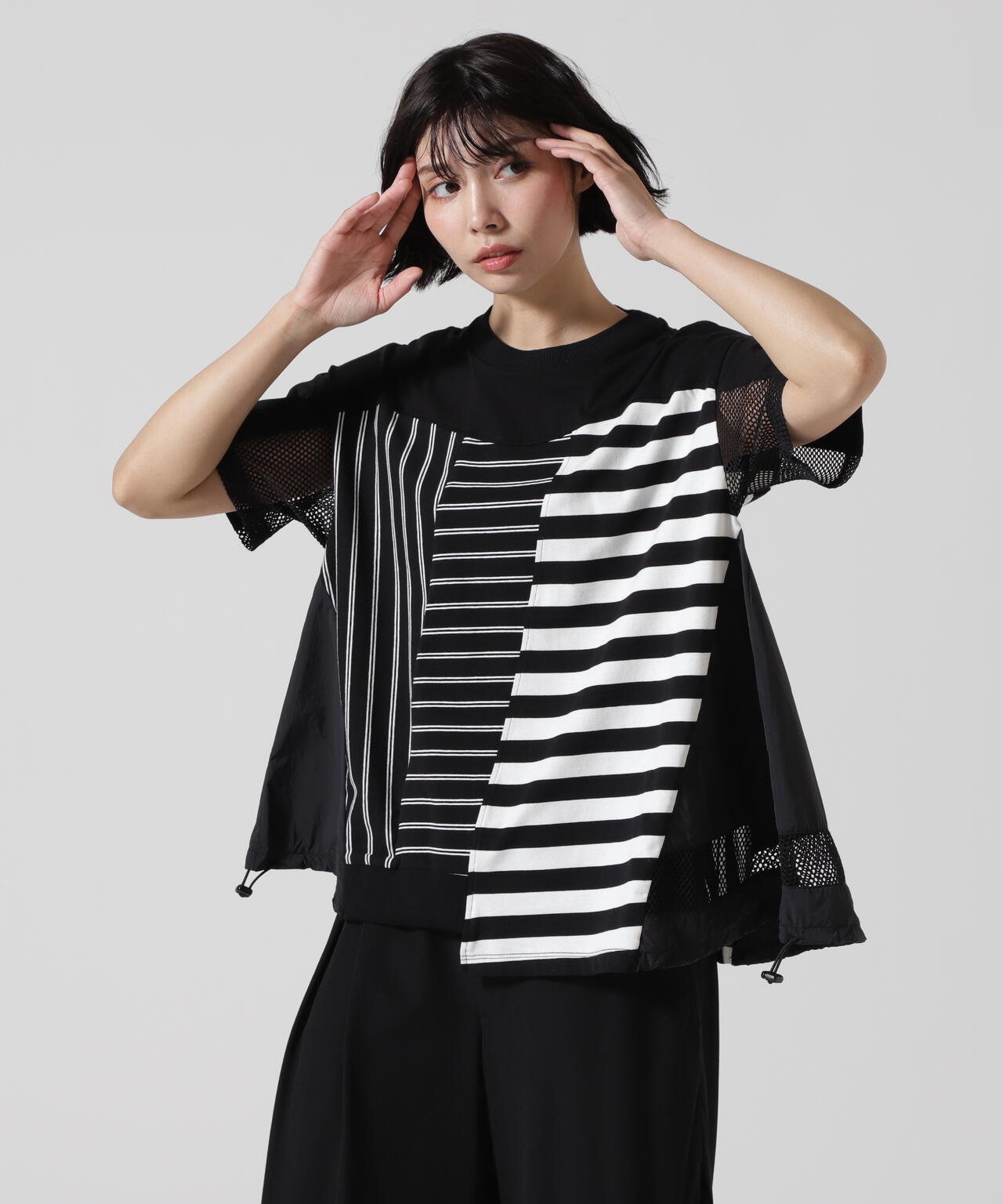 AULA AILA/アウラアイラ/BORDER COMBINATION T-SHIRT