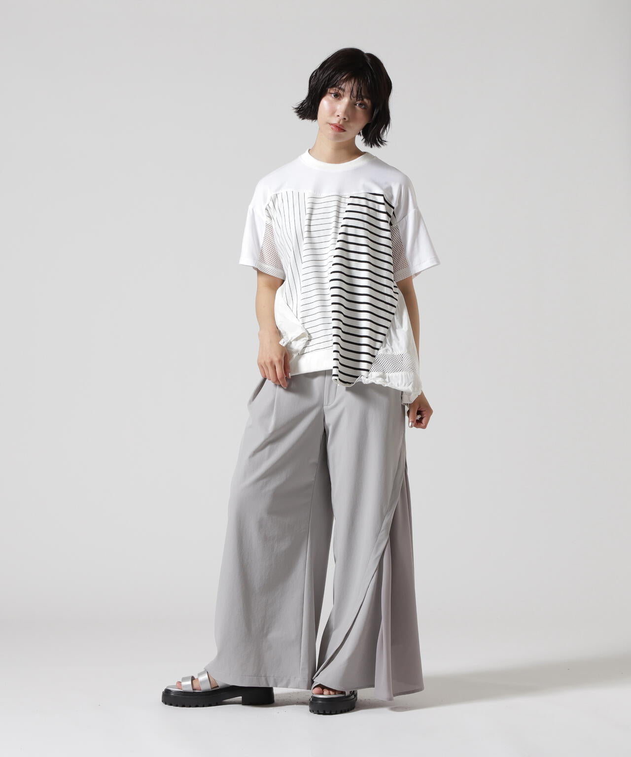 AULA AILA/アウラアイラ/BORDER COMBINATION T-SHIRT