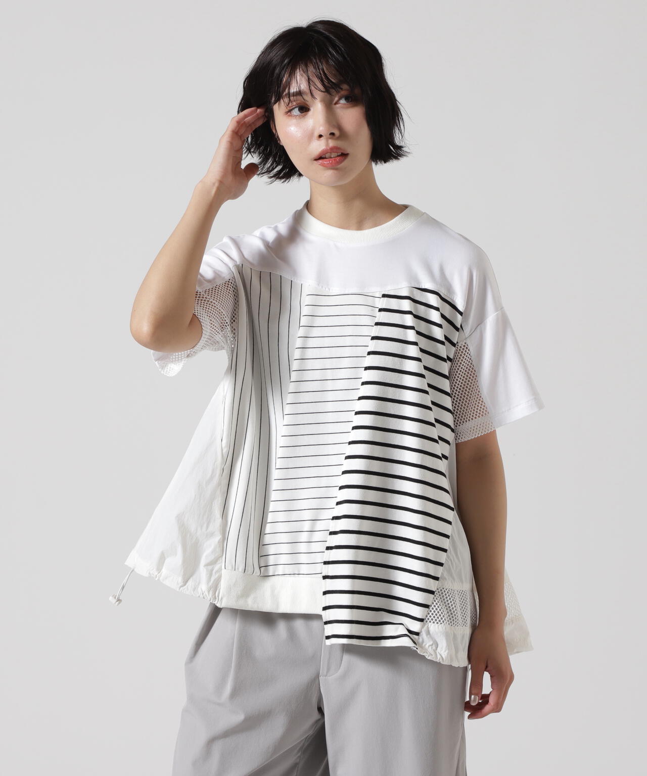 AULA AILA/アウラアイラ/BORDER COMBINATION T-SHIRT