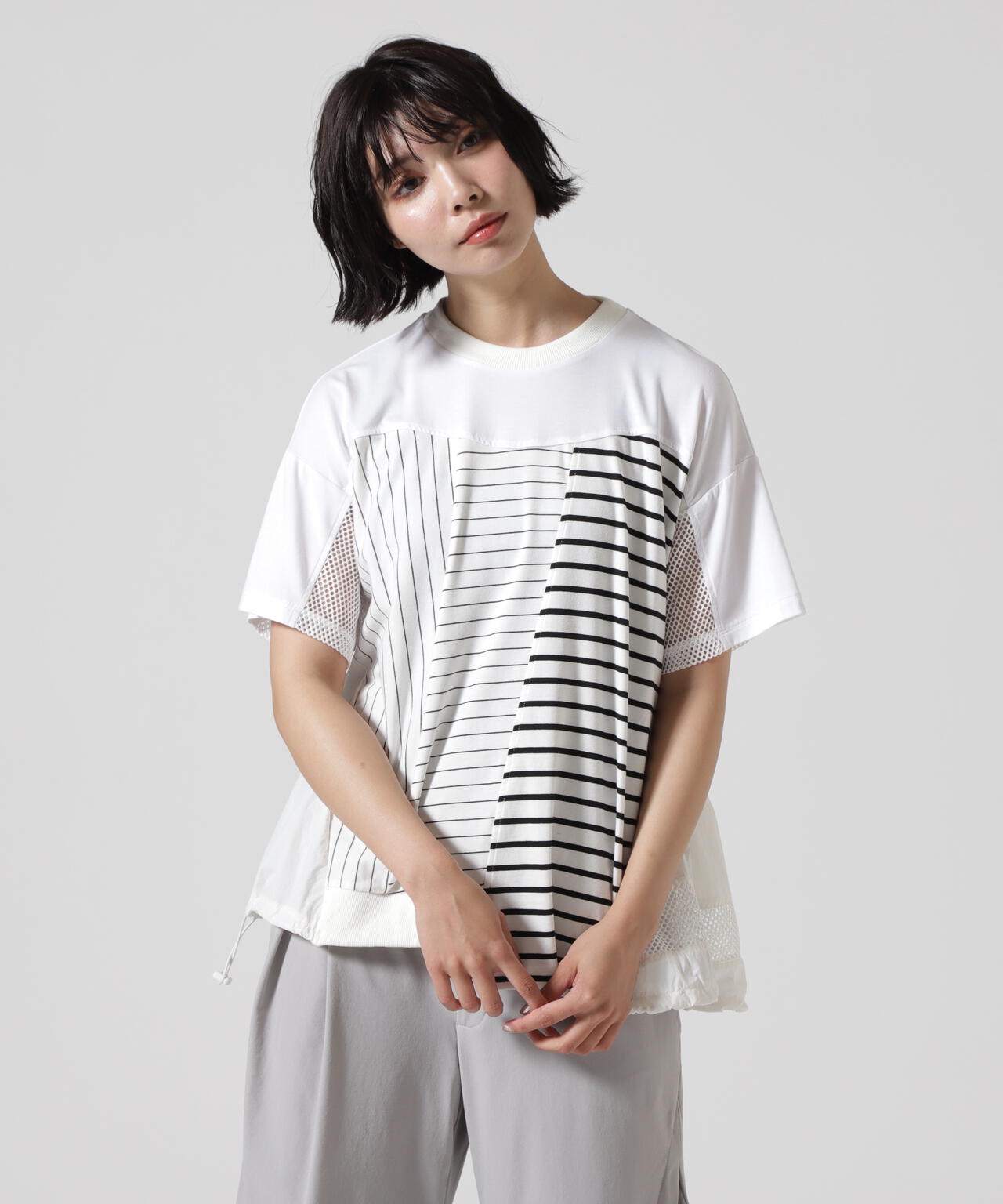 AULA AILA/アウラアイラ/BORDER COMBINATION T-SHIRT