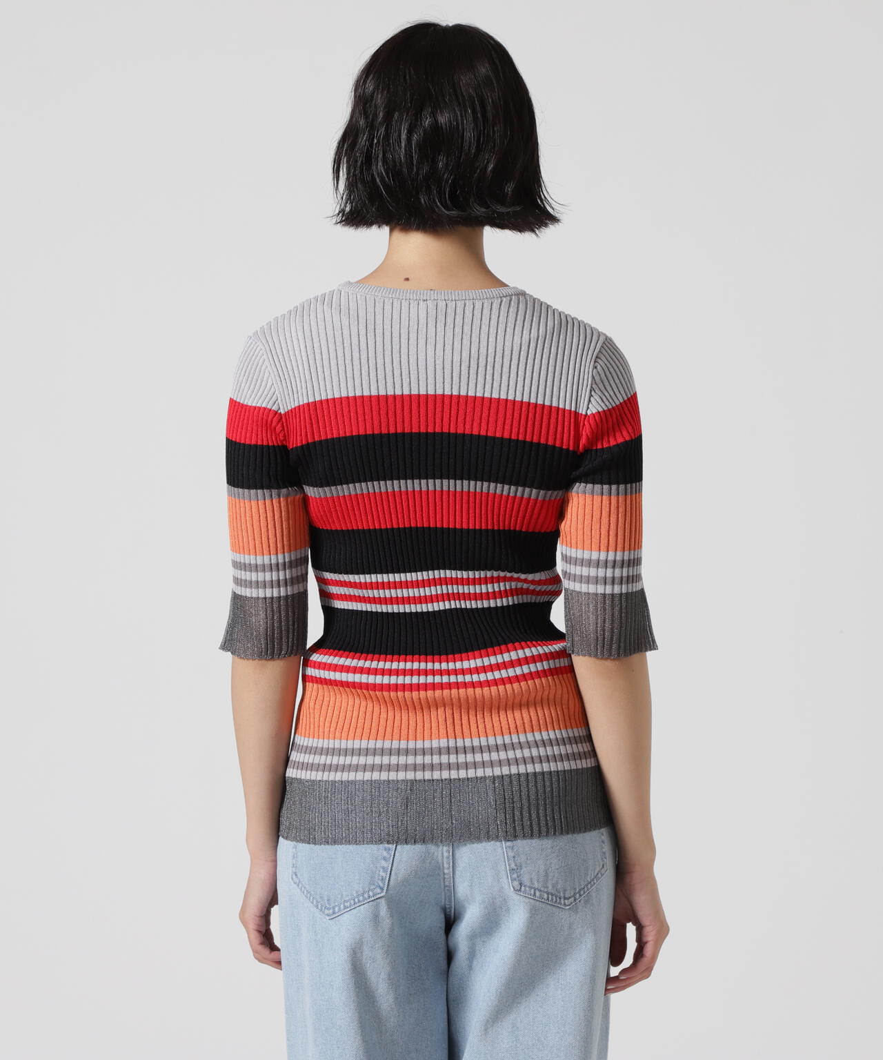 AULA AILA/アウラアイラ/MULTI BORDER KNIT