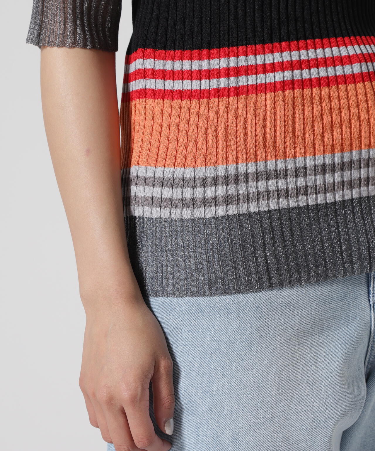 AULA AILA/アウラアイラ/MULTI BORDER KNIT