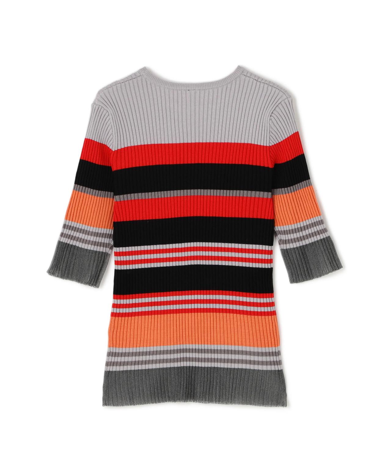 AULA AILA/アウラアイラ/MULTI BORDER KNIT