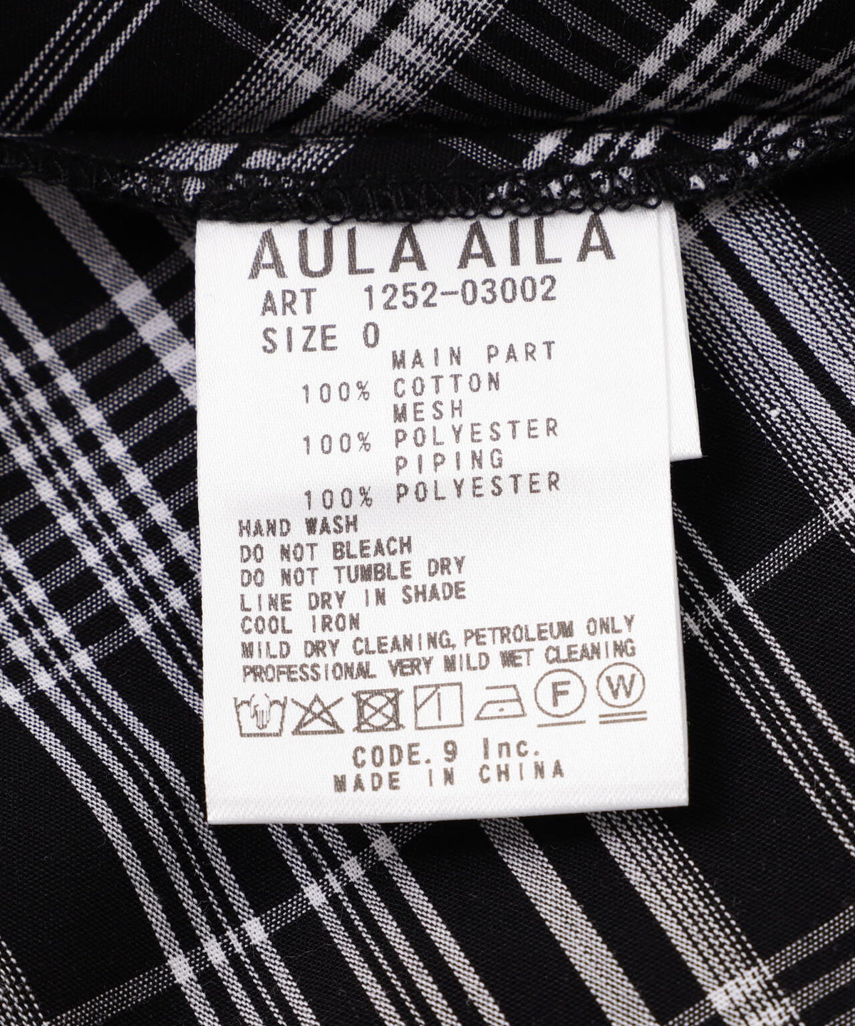 AULA AILA/アウラアイラ/CHECK CAMISOLE ONE PIECE