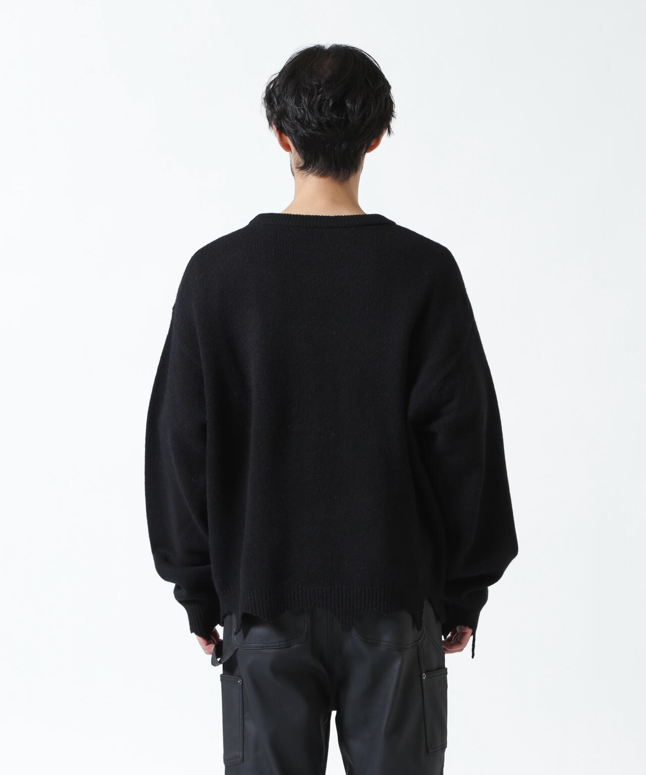 SAINT MICHAEL/セントマイケル/KLF CREW NEECK KNIT/KLF/BLACK