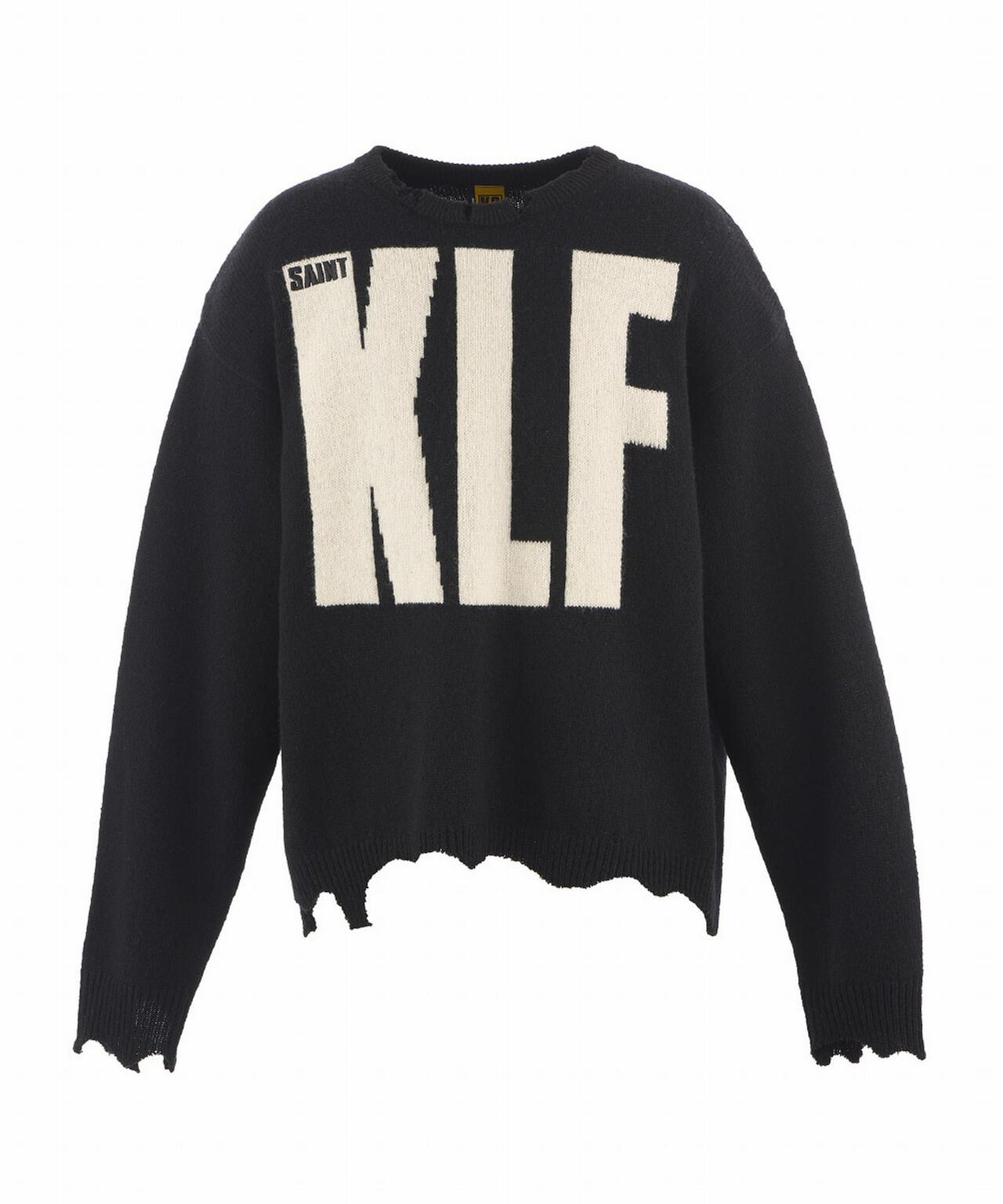 SAINT MICHAEL/セントマイケル/KLF CREW NEECK KNIT/KLF/BLACK