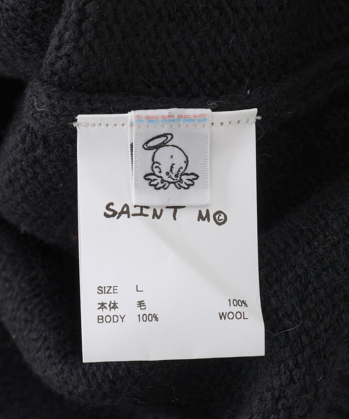 SAINT MICHAEL/セントマイケル/KLF CREW NEECK KNIT/KLF/BLACK