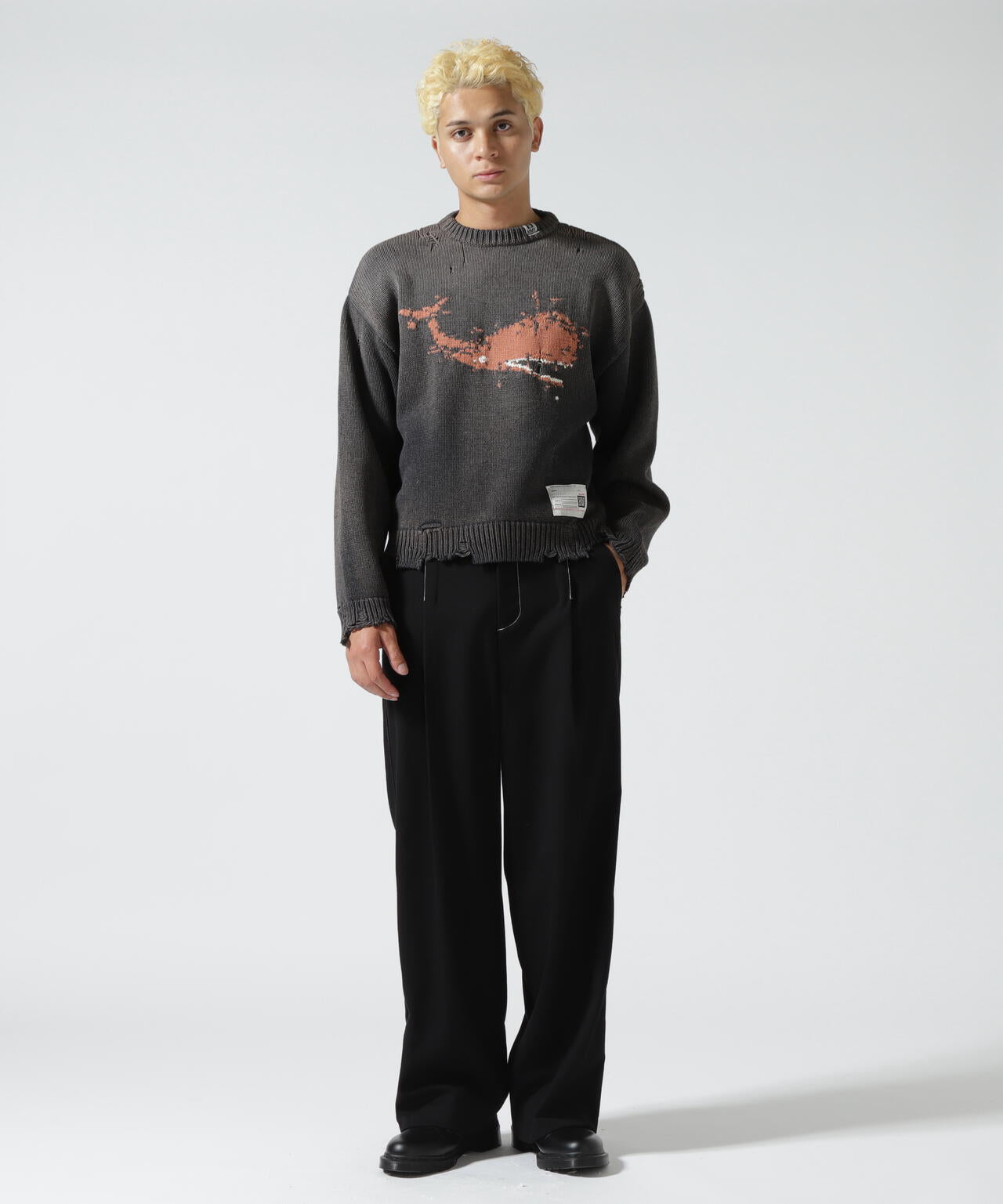 Maison MIHARAYASUHIRO/メゾン ミハラヤスヒロ/WHALE JACQUARD KNIT PULLOVER