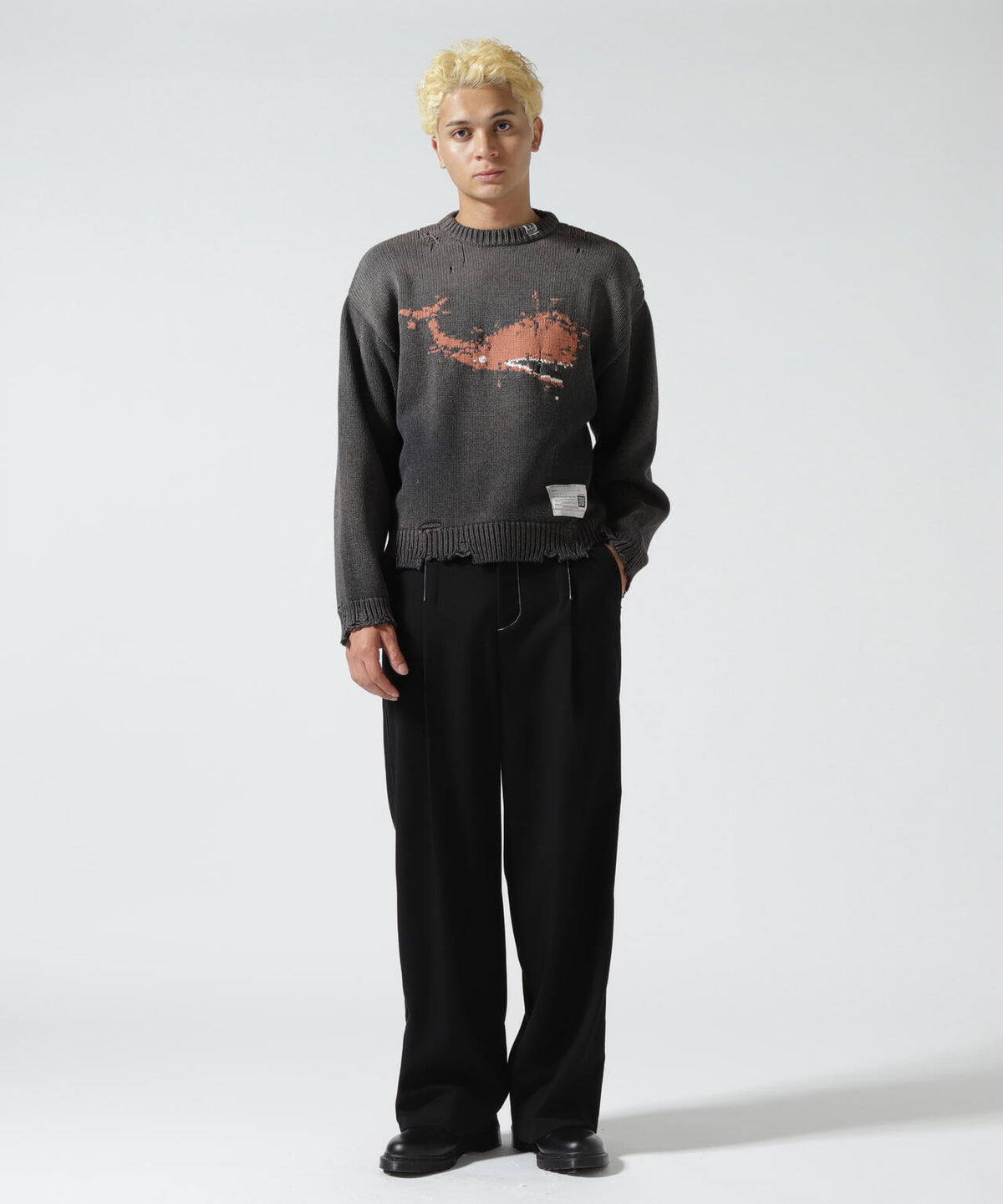 Maison MIHARAYASUHIRO/メゾン ミハラヤスヒロ/WHALE JACQUARD KNIT PULLOVER