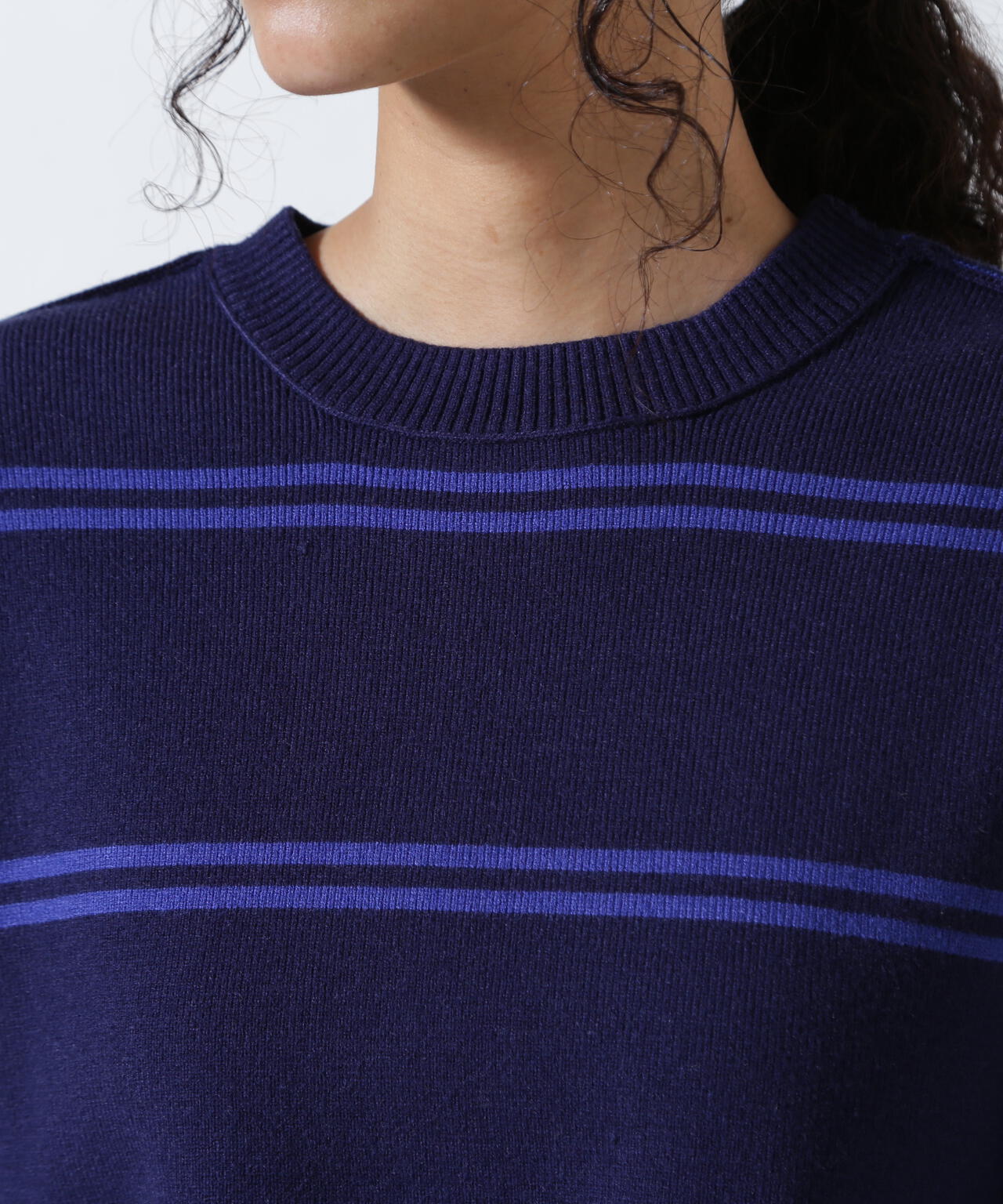 AULA AILA/アウラアイラ/別注マルチボーダー2WAYニット