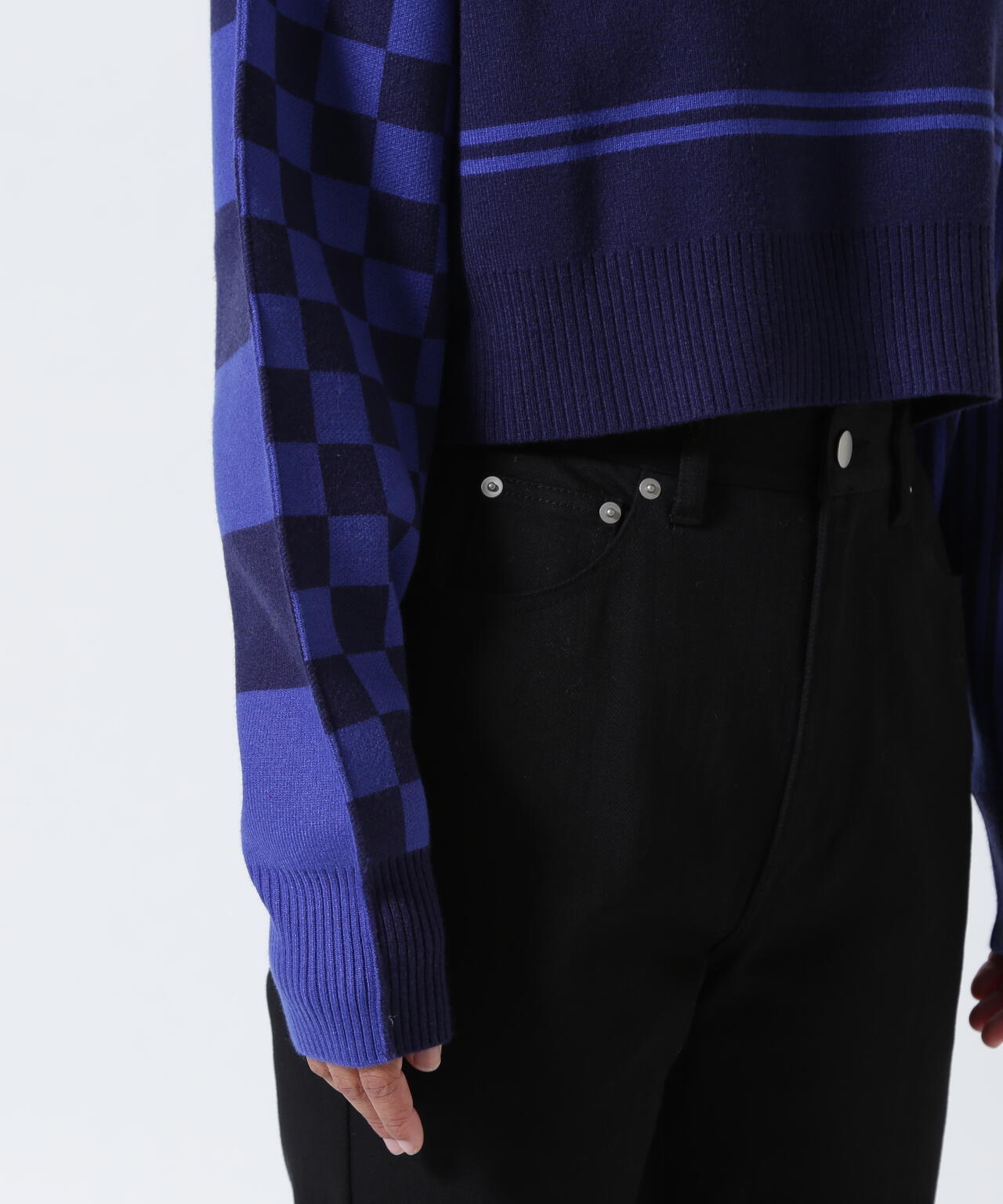 AULA AILA/アウラアイラ/別注マルチボーダー2WAYニット