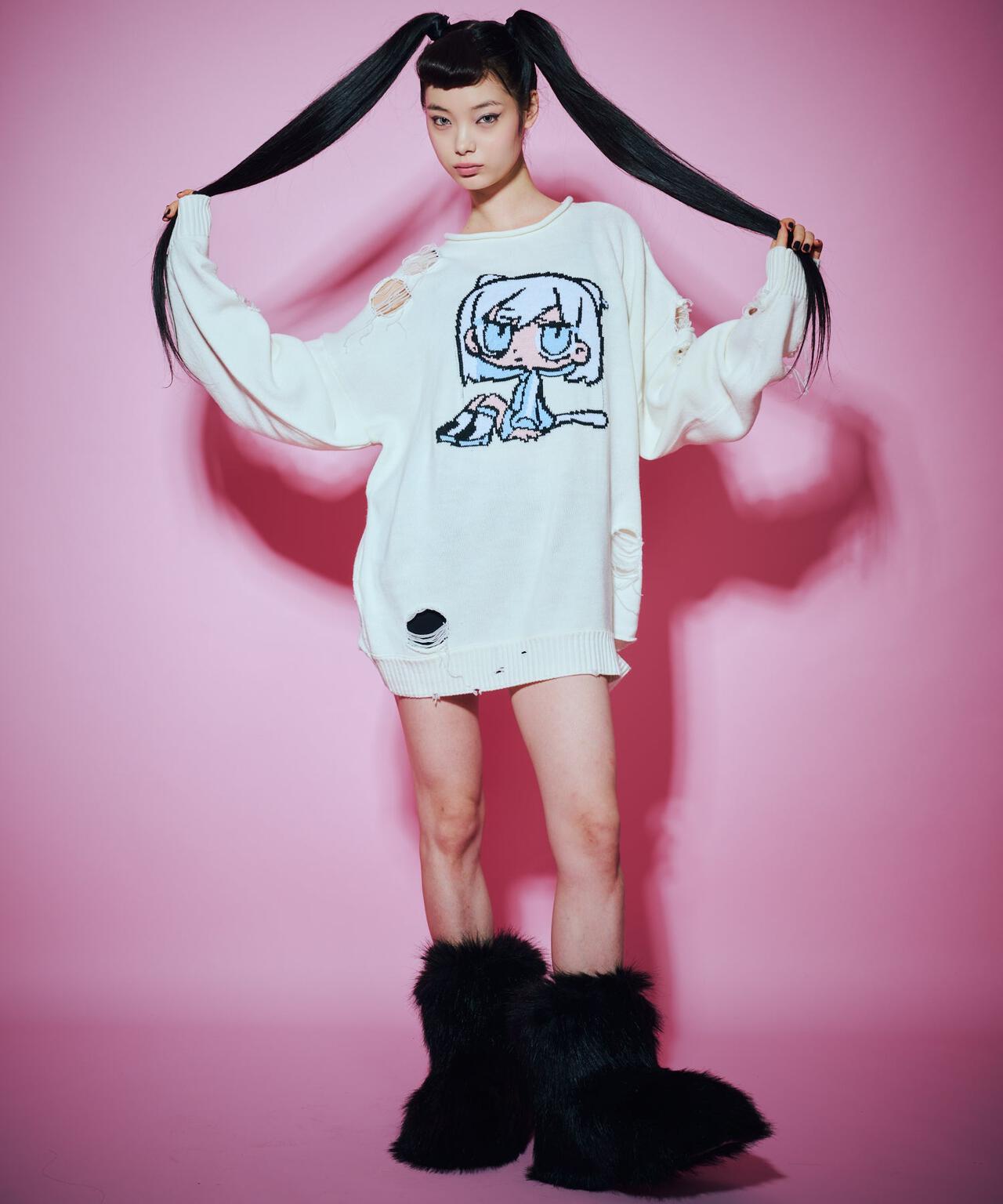 ANNA SUI NYC/アナ スイ エヌワイシー/【×寺田てら】TERAジャガードニット