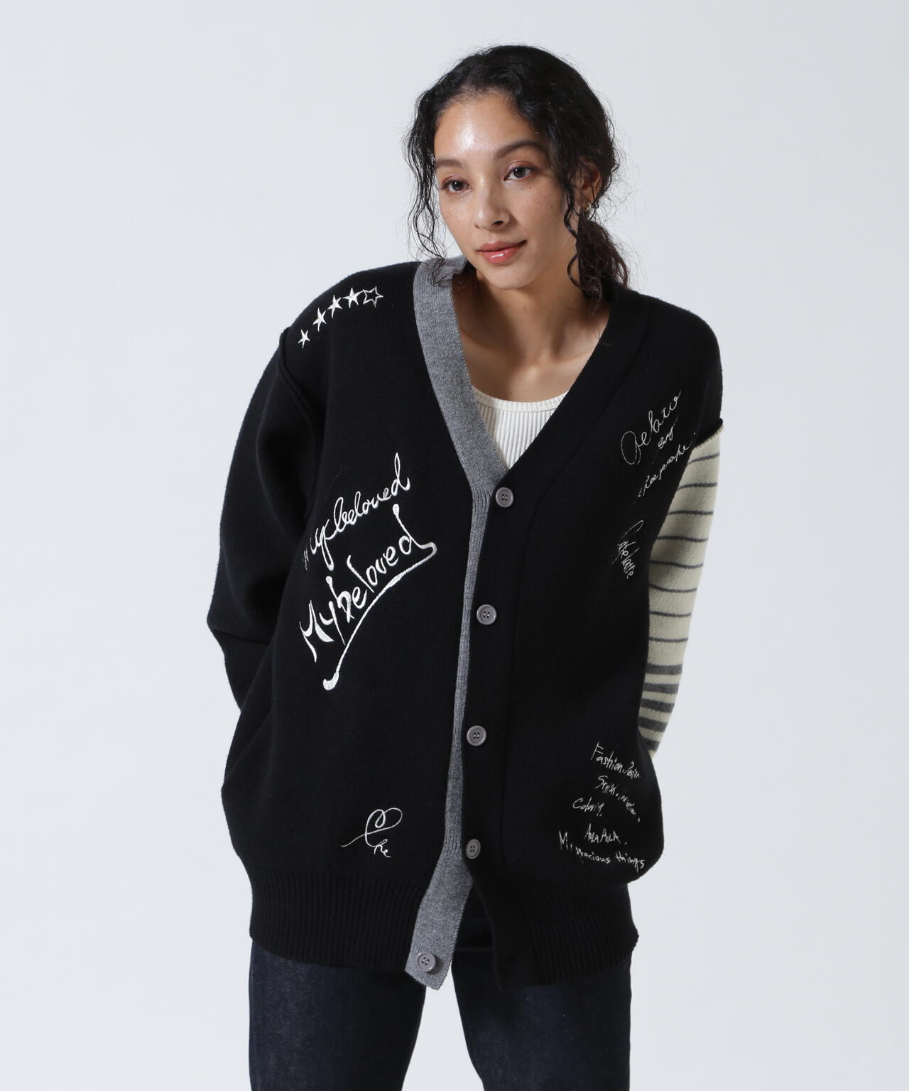 AULA AILA/アウラアイラ/MESSAGE LOGO CARDIGAN