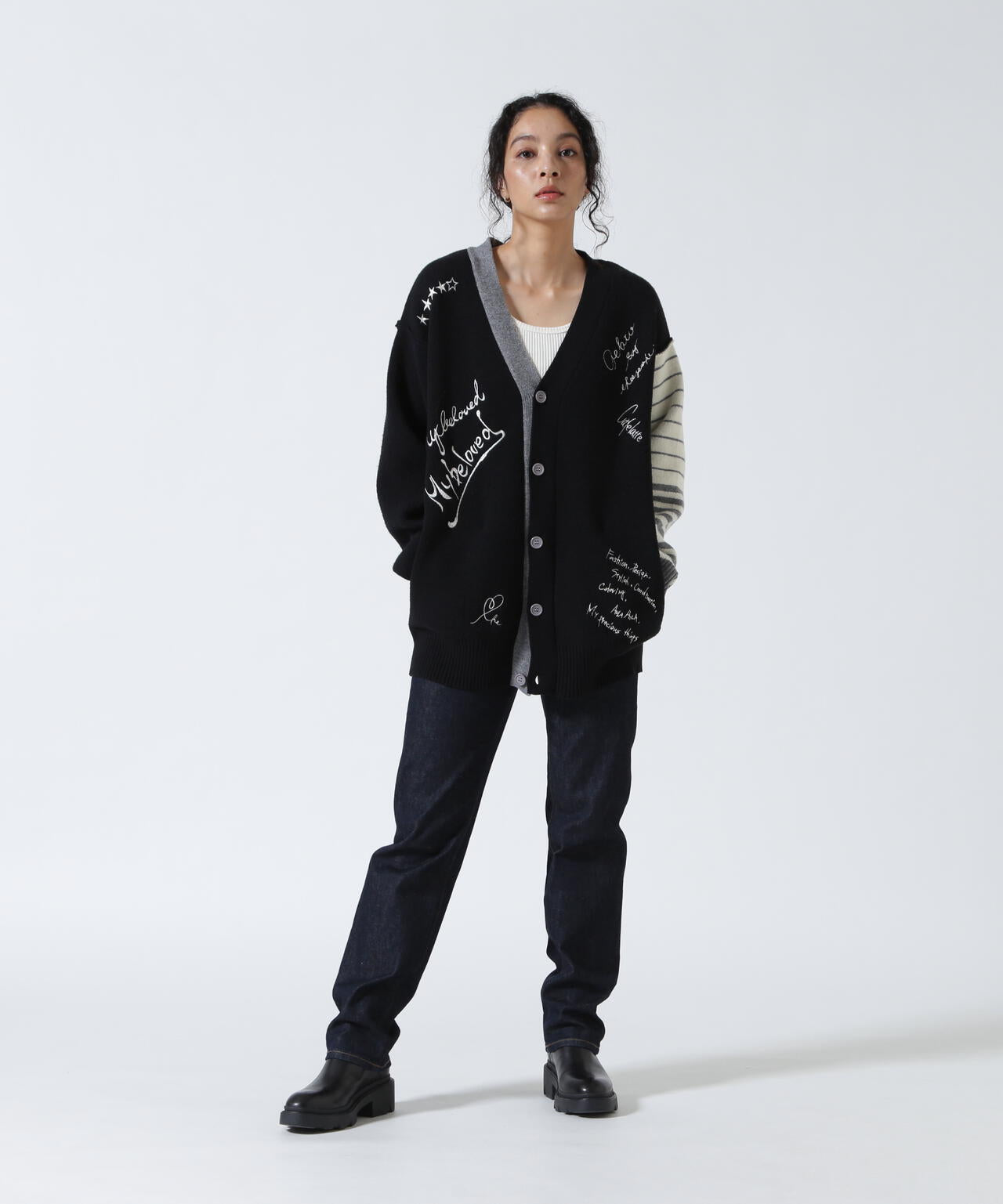 AULA AILA/アウラアイラ/MESSAGE LOGO CARDIGAN