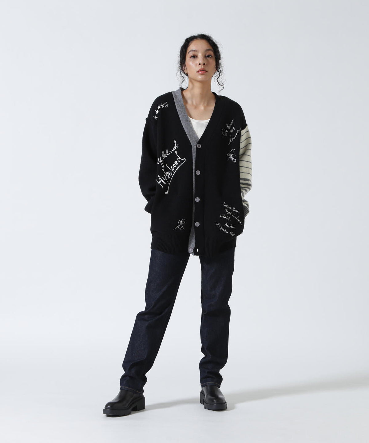 AULA AILA/アウラアイラ/MESSAGE LOGO CARDIGAN