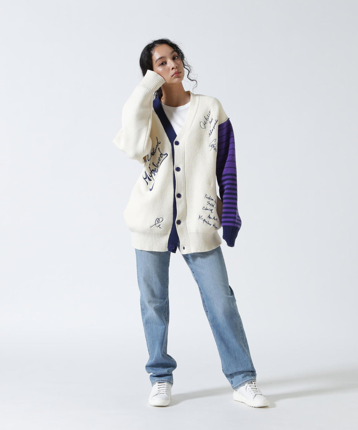 AULA AILA/アウラアイラ/MESSAGE LOGO CARDIGAN