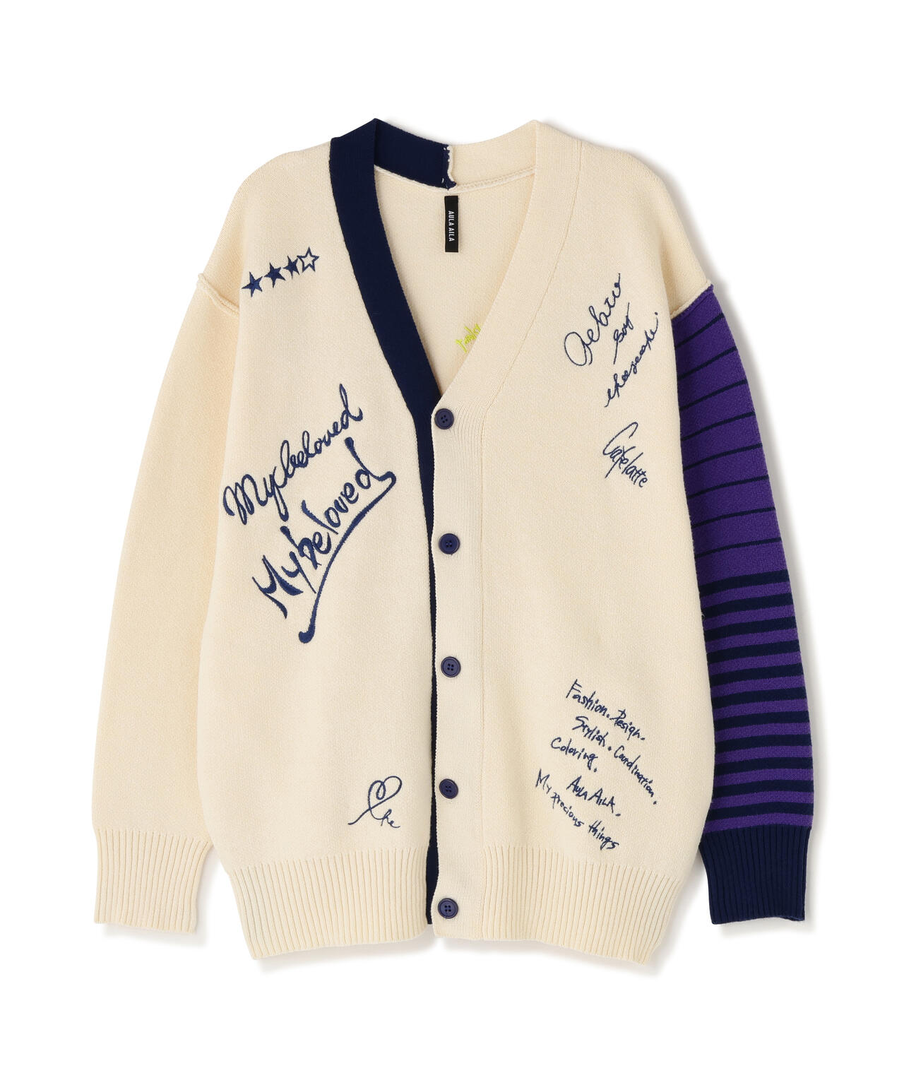 AULA AILA/アウラアイラ/MESSAGE LOGO CARDIGAN