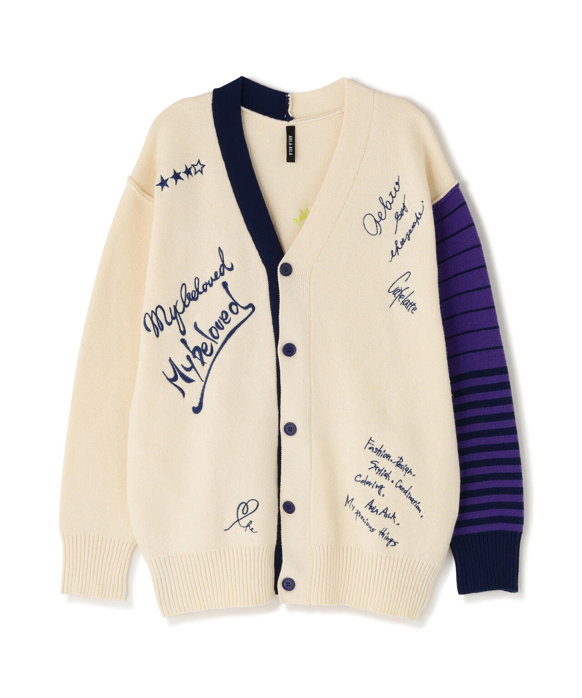 AULA AILA/アウラアイラ/MESSAGE LOGO CARDIGAN